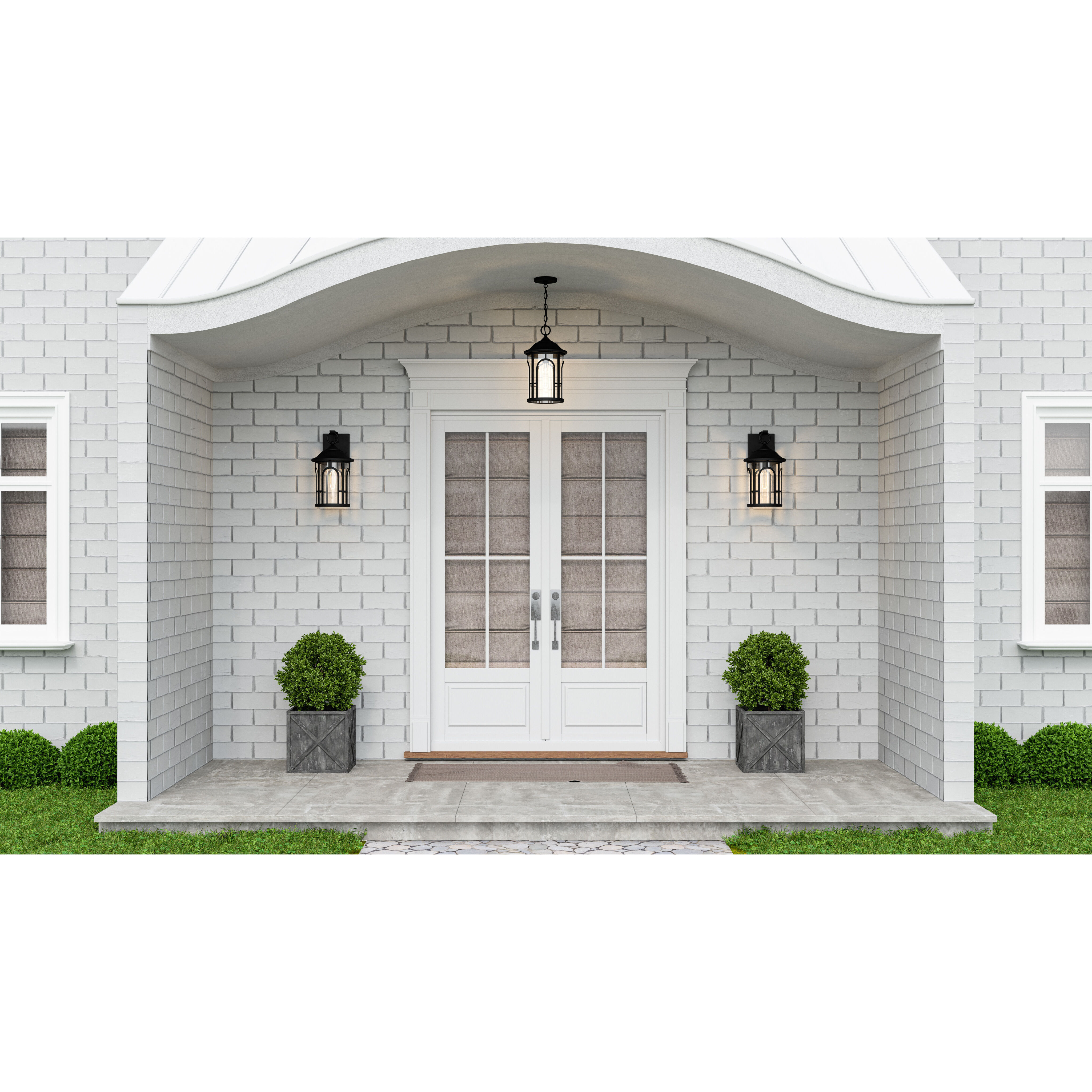 Brampton 1 Light 9.5 inch Matte Black Outdoor Hanging Lantern