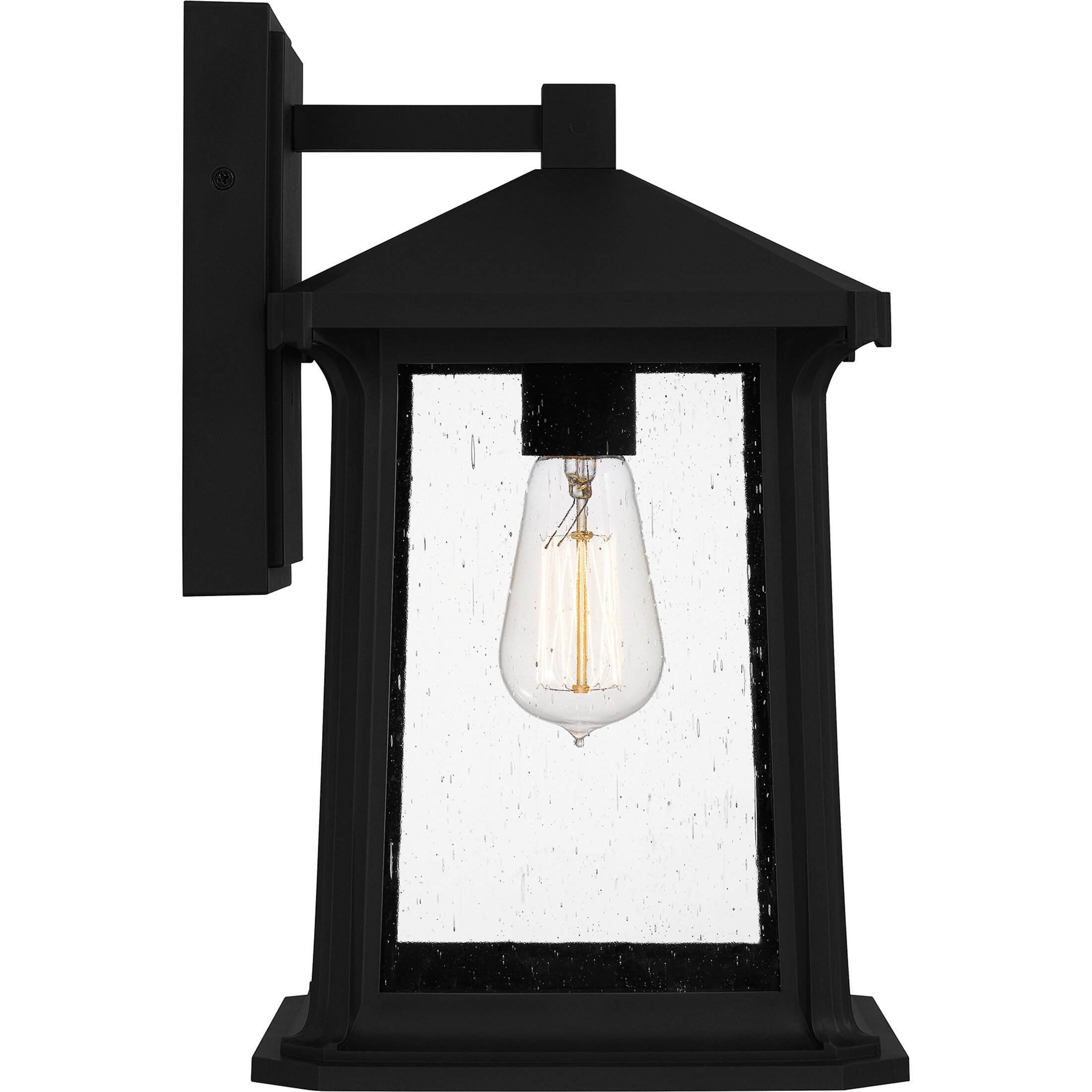 Satterfield 1 Light 14 inch Matte Black Outdoor Wall Lantern