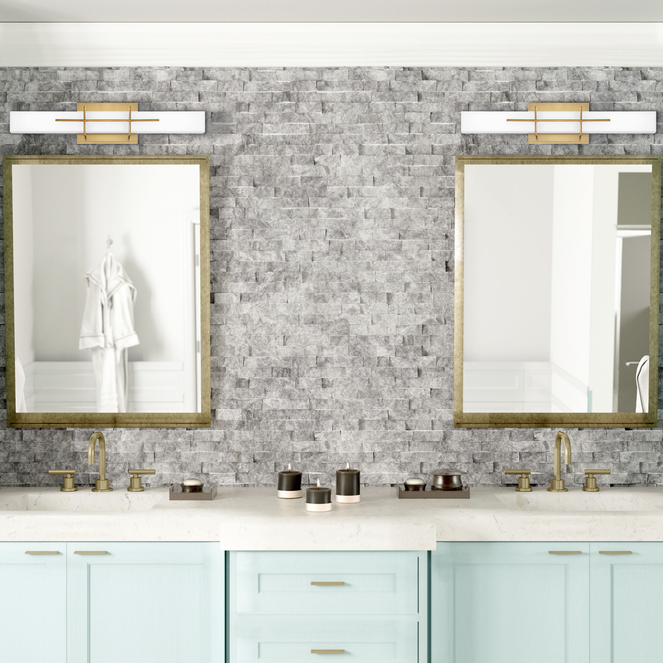 Gemini LED 28 inch Aged Brass Bath Light Wall Light