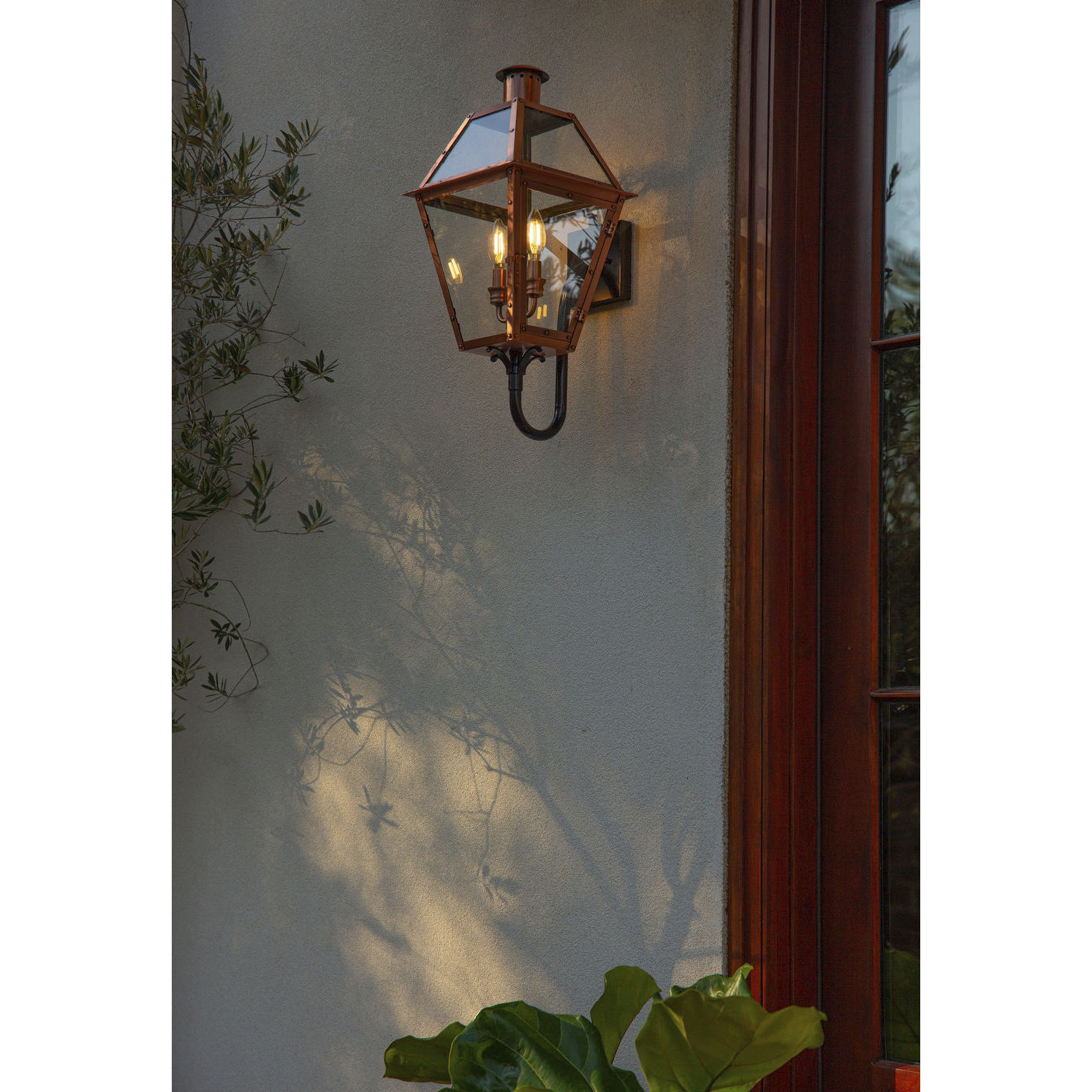 Rue De Royal 2 Light 24 inch Aged Copper Outdoor Wall Lantern