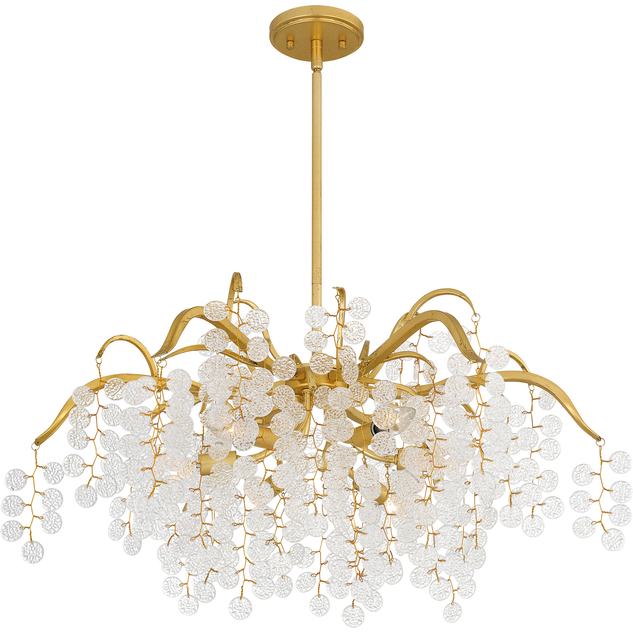 Maple 6 Light 29 inch Gold Leaf Chandelier Ceiling Light