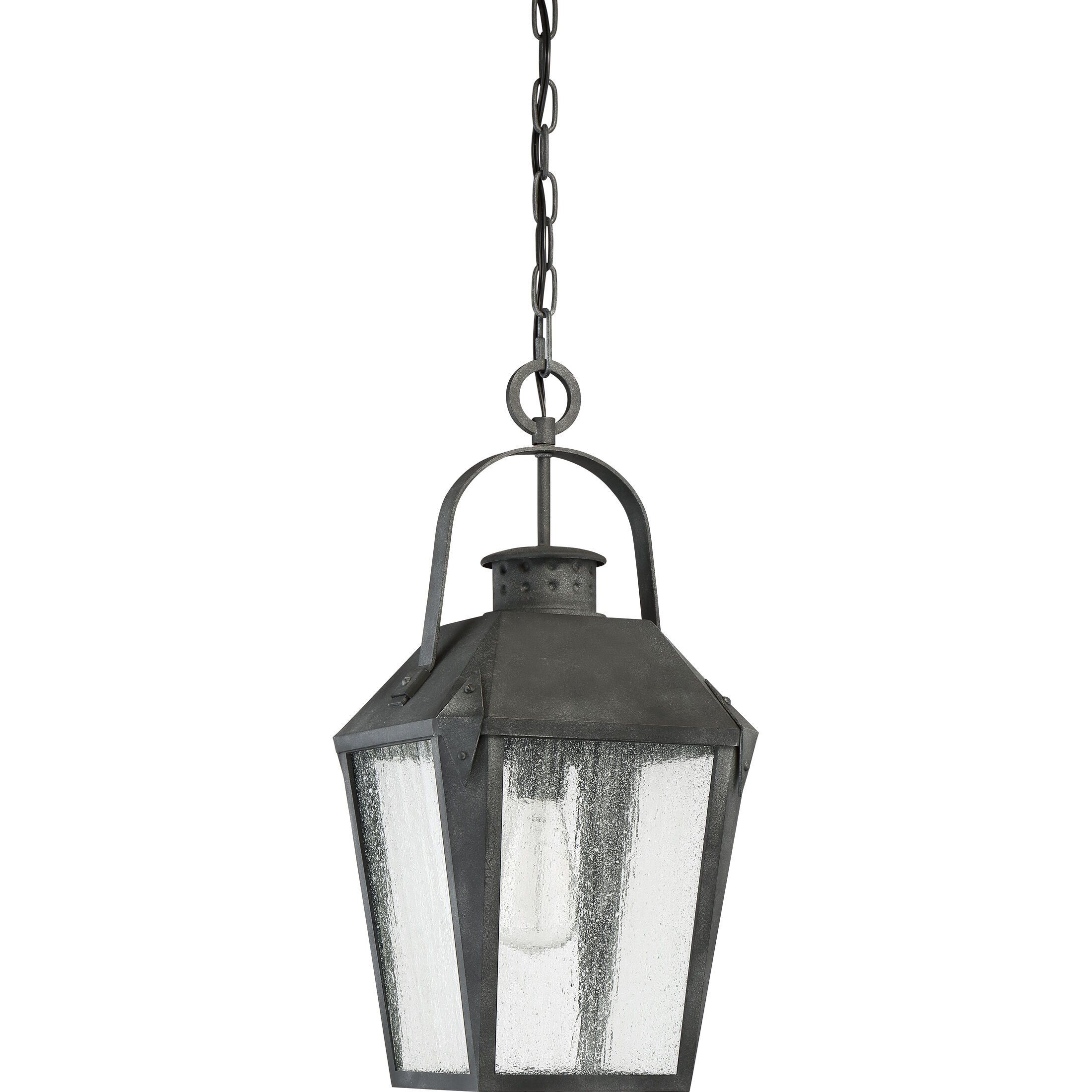 Carriage 1 Light 10 inch Mottled Black Outdoor Hanging Lantern