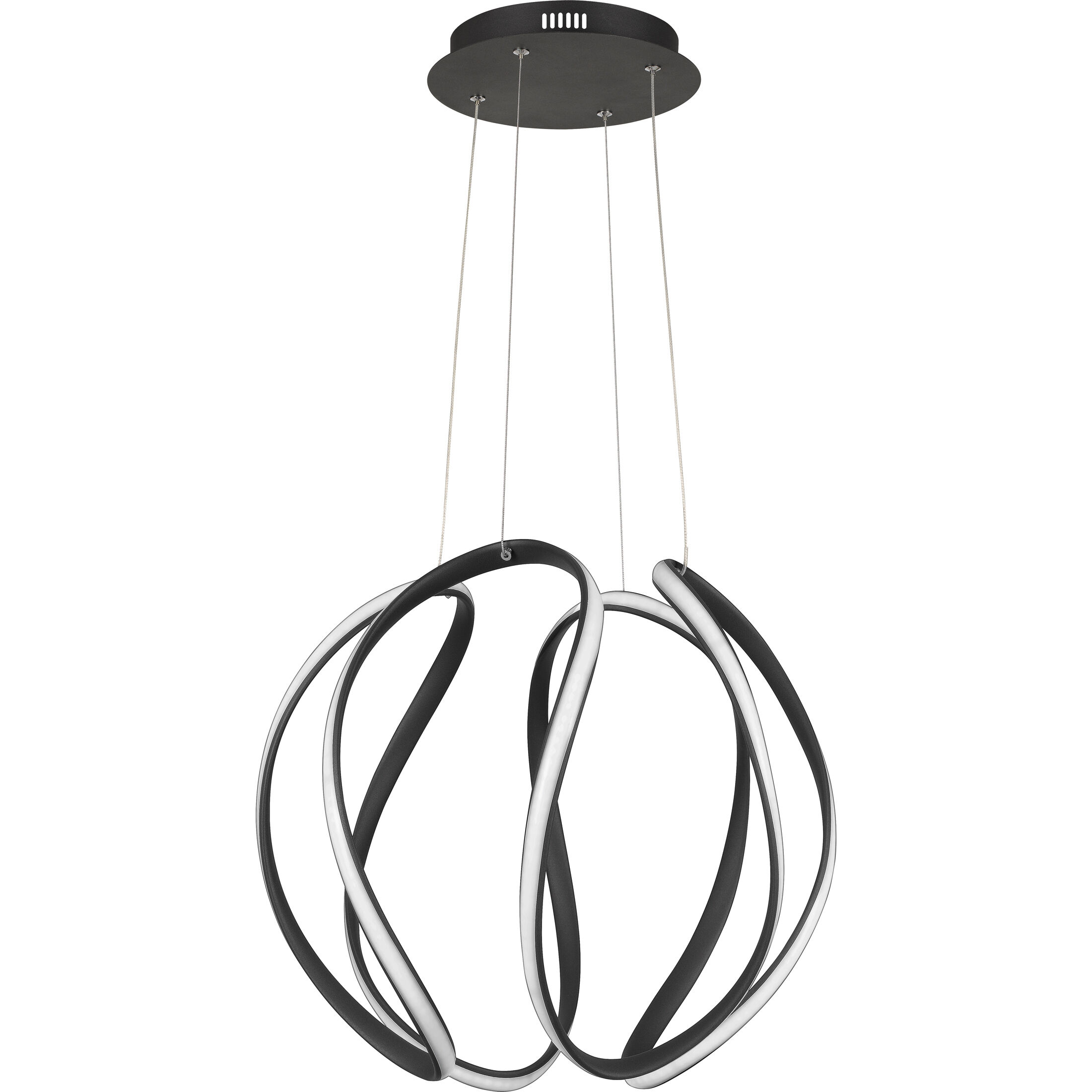 Waving LED 19 inch Earth Black Pendant Ceiling Light