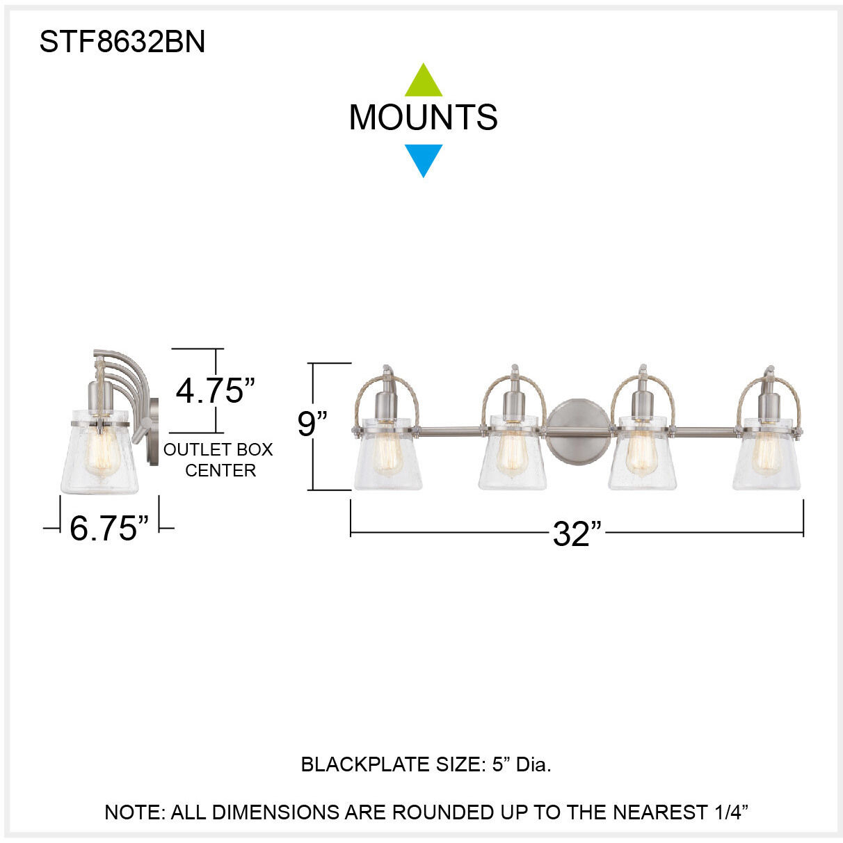 Stafford 4 Light 32 inch Brushed Nickel Bath Light Wall Light, Extra Large