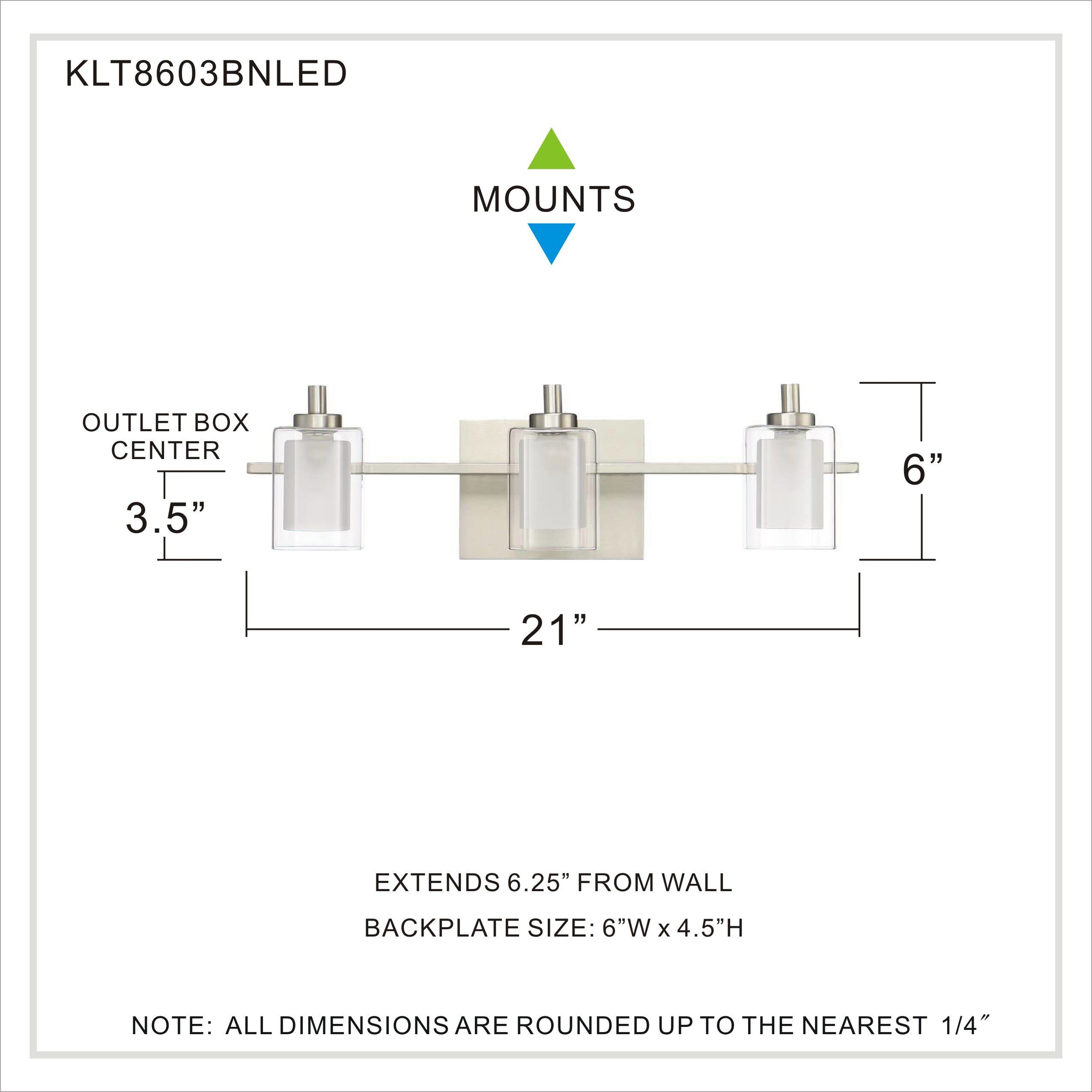 Kolt LED 21 inch Brushed Nickel Bath Light Wall Light