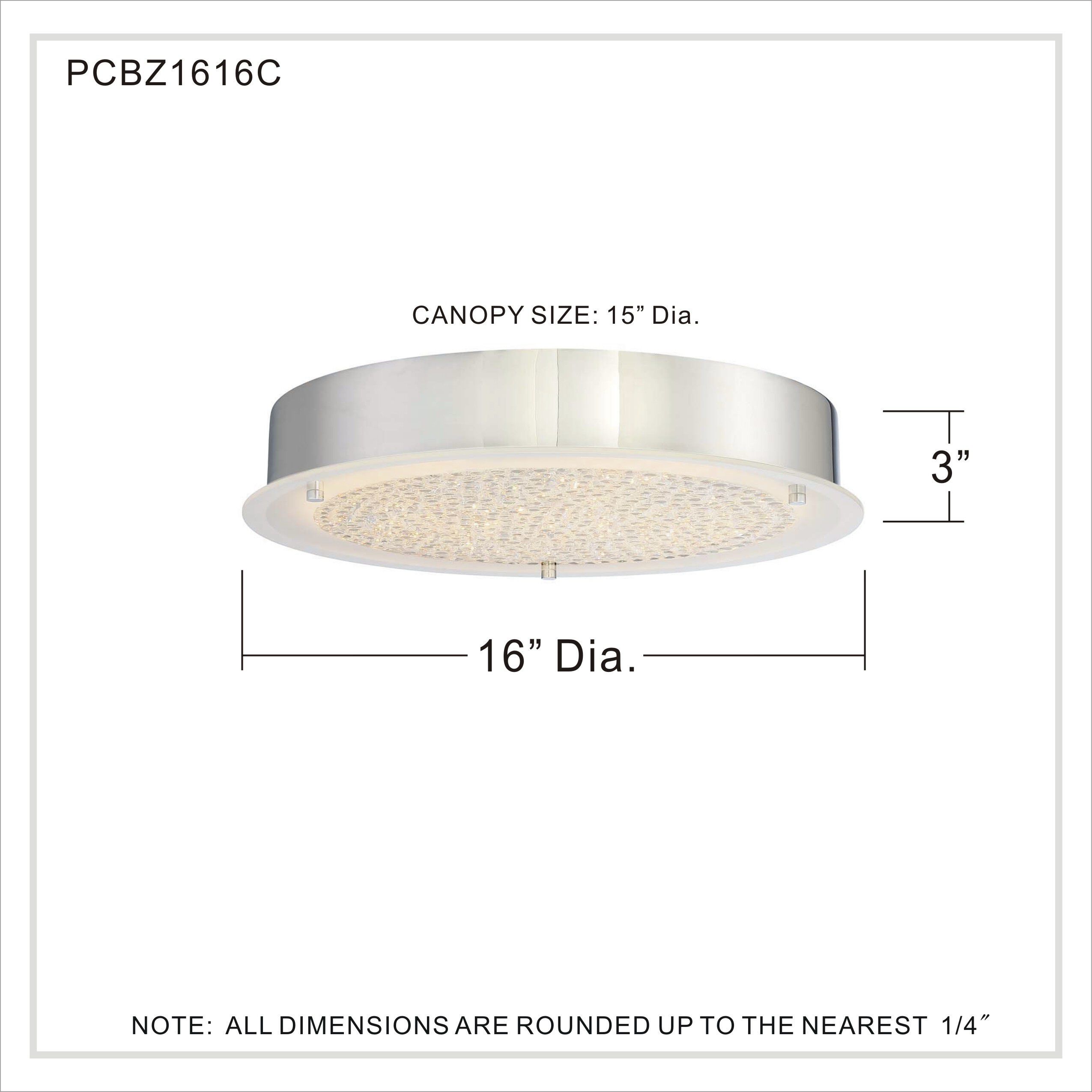 Blaze LED 16 inch Polished Chrome Flush Mount Ceiling Light