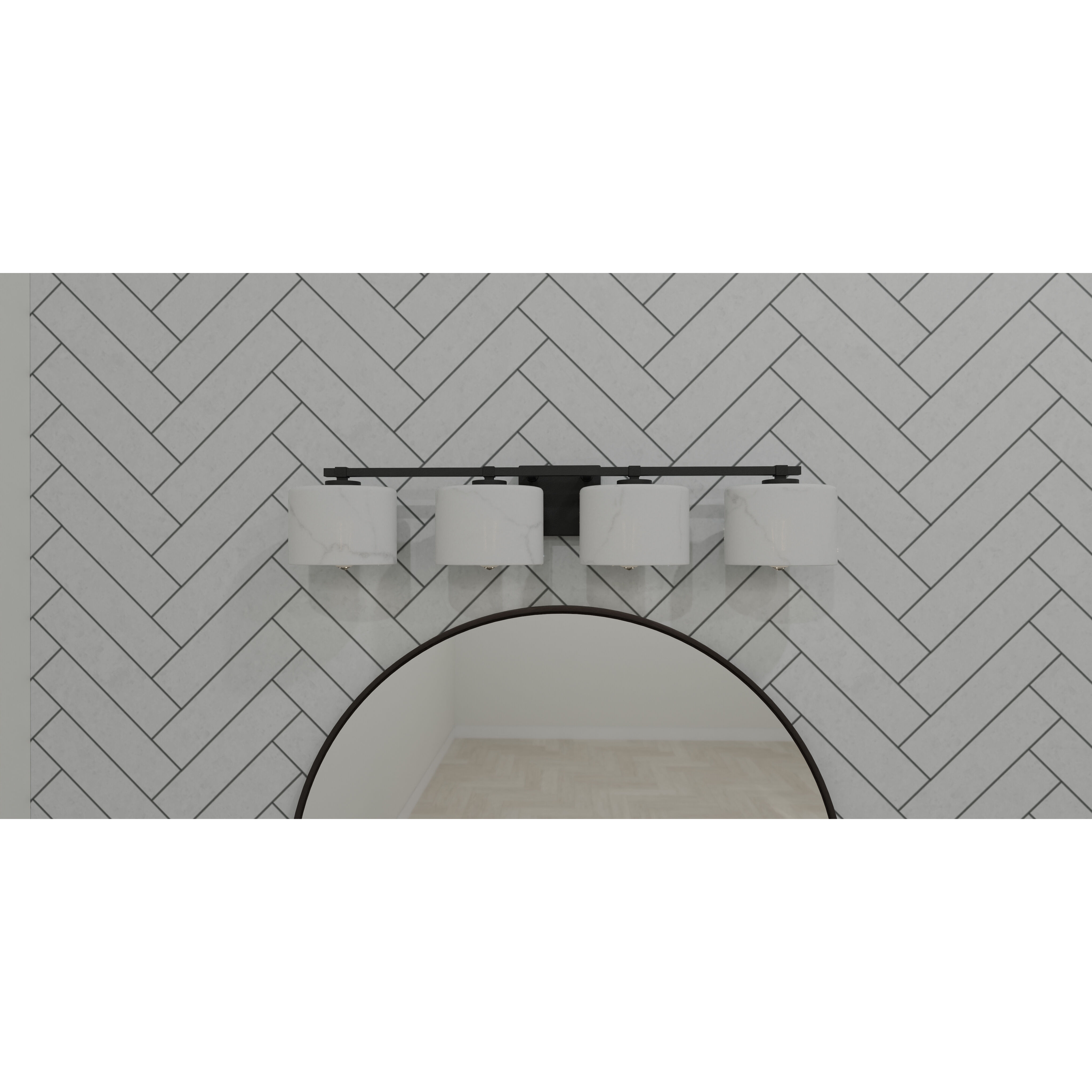 Mather 4 Light 32.75 inch Matte Black Bath Light Wall Light, Extra Large