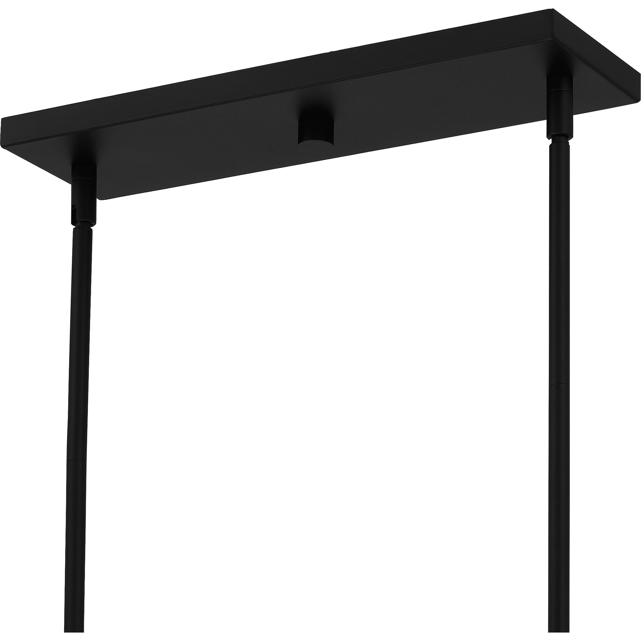 Seigler 4 Light 34 inch Matte Black Island Light Ceiling Light in Etched Glass