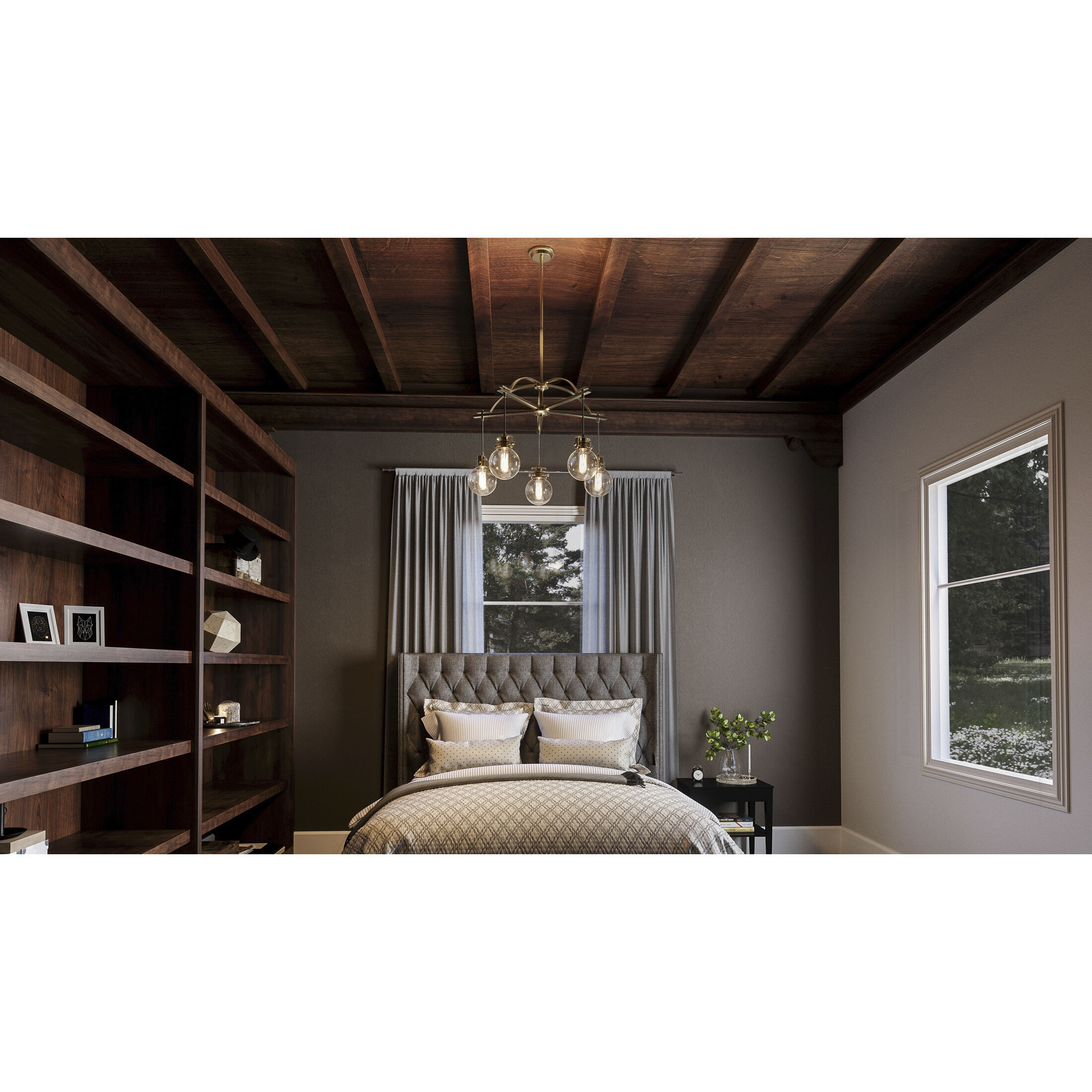 Sidwell 5 Light 26 inch Weathered Brass Chandelier Ceiling Light