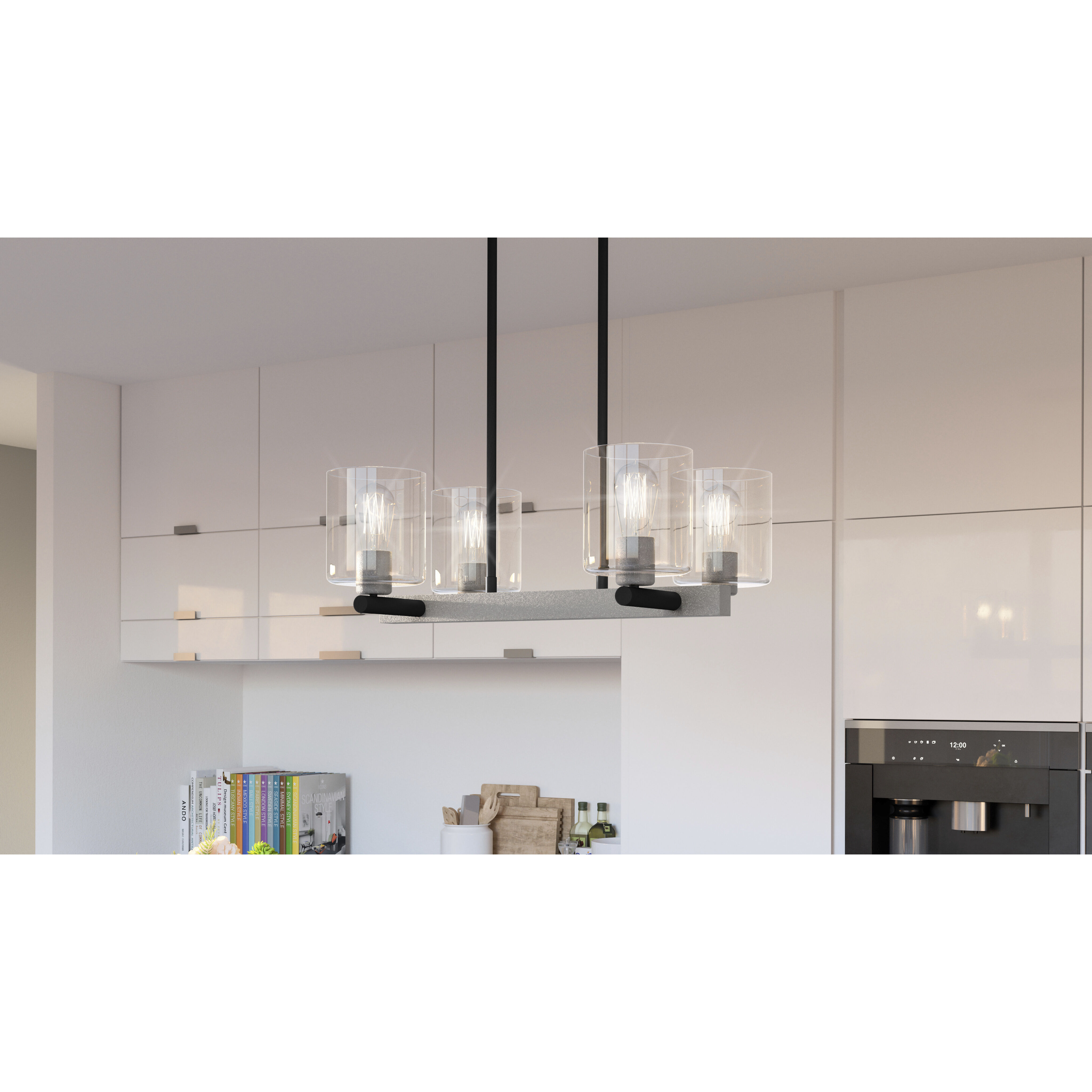 Caldwell 4 Light 22.5 inch Matte Black Island Light Ceiling Light