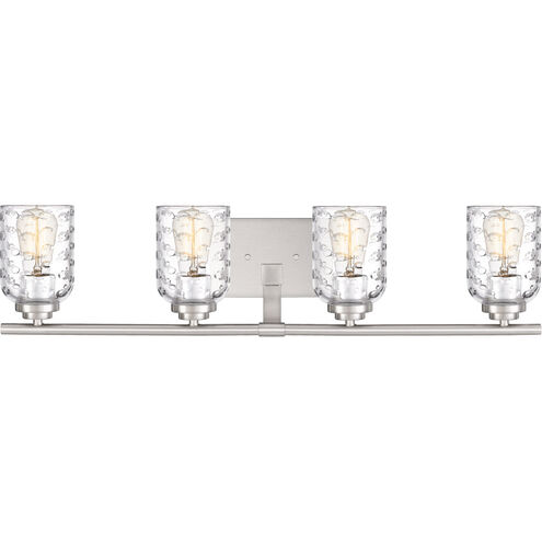 Cristal 4 Light 30 inch Brushed Nickel Vanity Light Wall Light