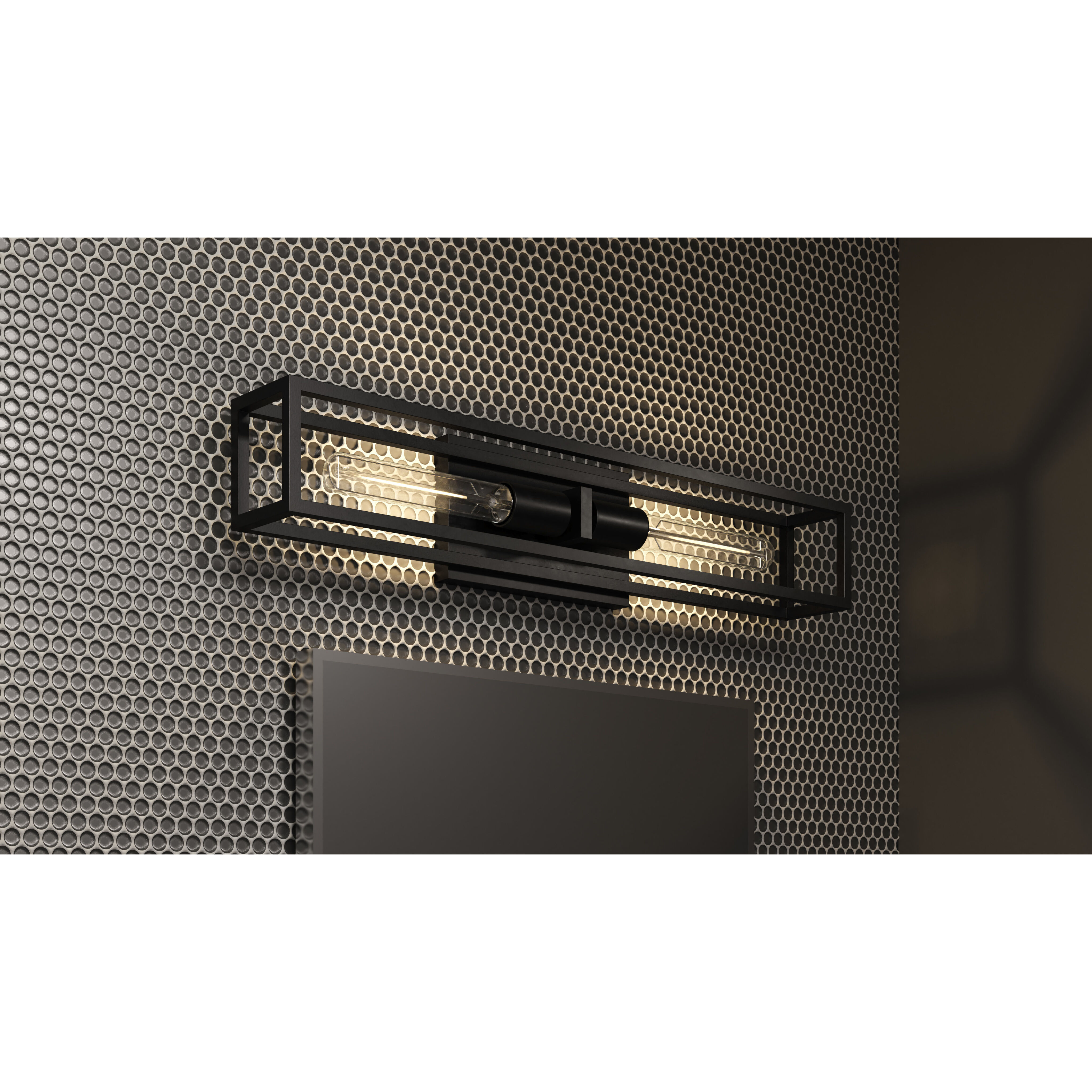 Leighton 2 Light 24 inch Matte Black Bath Light Wall Light