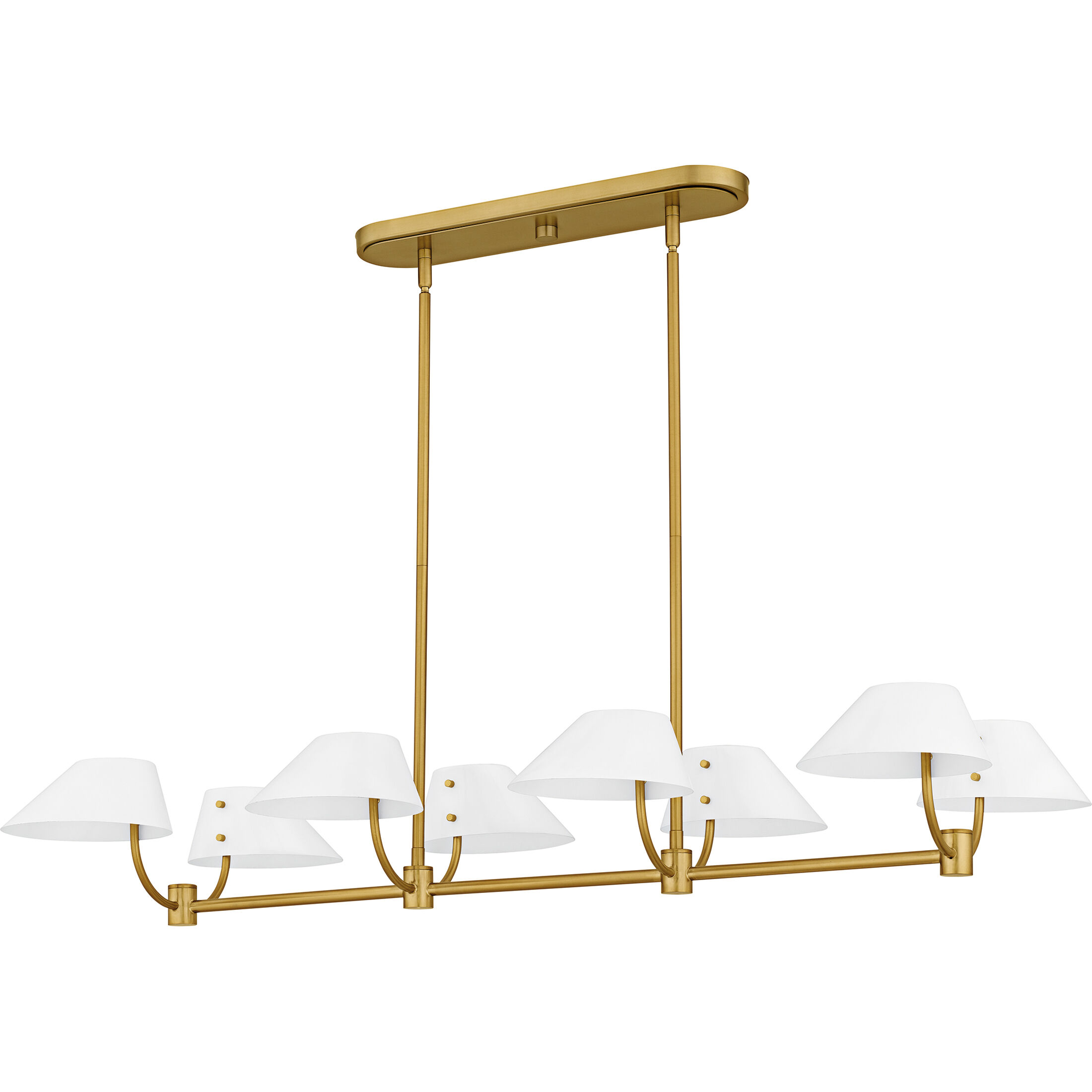 Penley 8 Light 42 inch Brushed Gold Linear Chandelier Ceiling Light, Medium