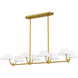 Penley 8 Light 42 inch Brushed Gold Linear Chandelier Ceiling Light, Medium
