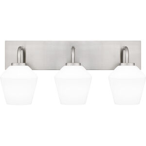 Nielson 3 Light 21.25 inch Brushed Nickel Bath Light Wall Light, Large