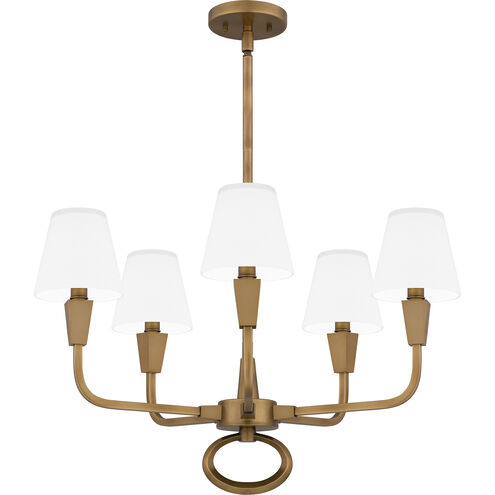 Mallory 5 Light 26 inch Weathered Brass Chandelier Ceiling Light