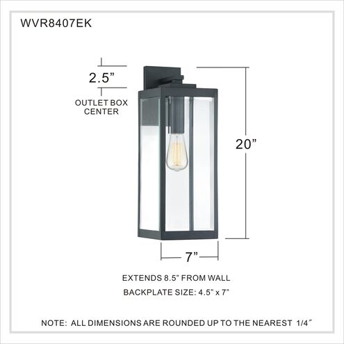 Westover 1 Light 20 inch Earth Black Outdoor Wall Lantern