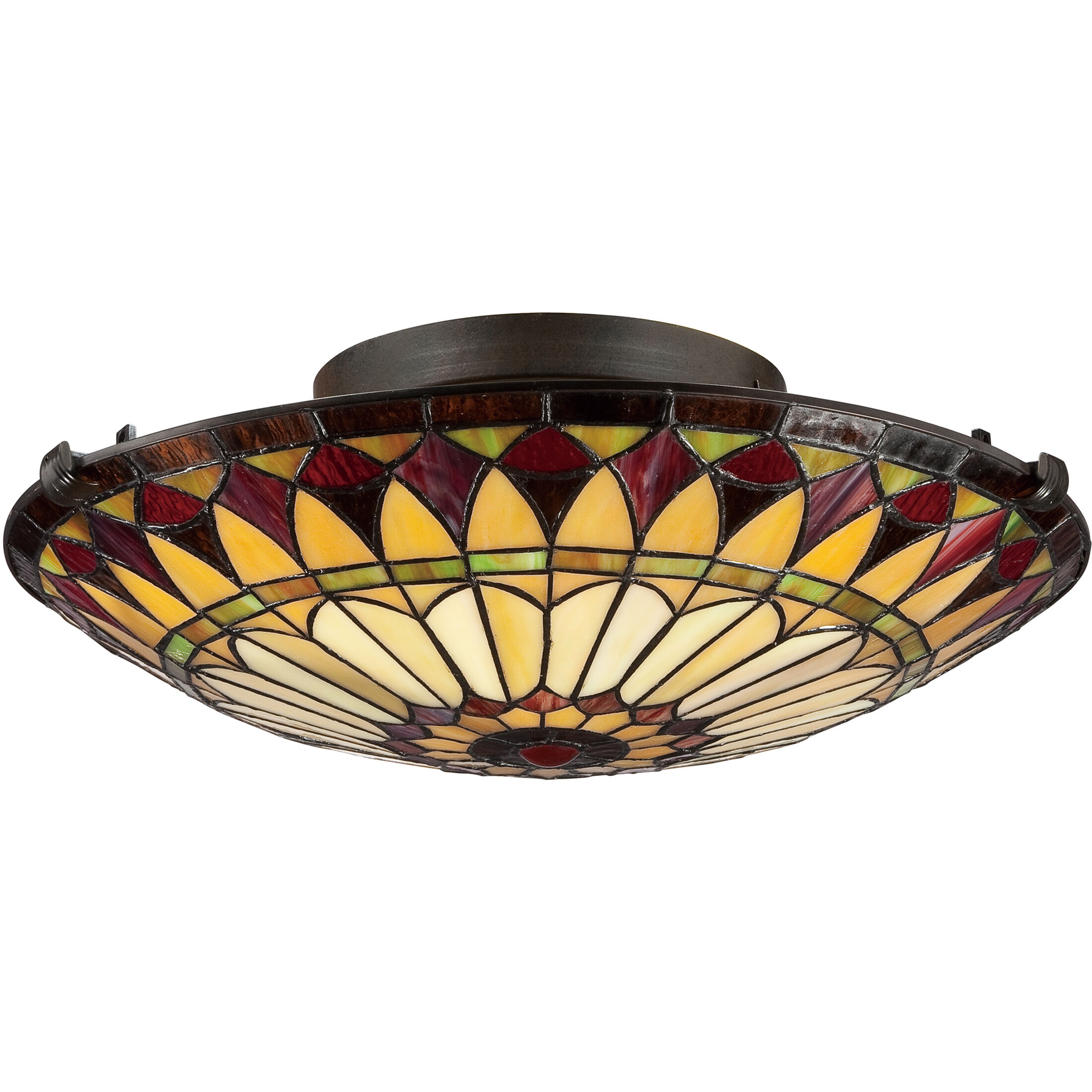 Quoizel TF1400SVB Tiffany 2 Light 17 inch Vintage Bronze Flush