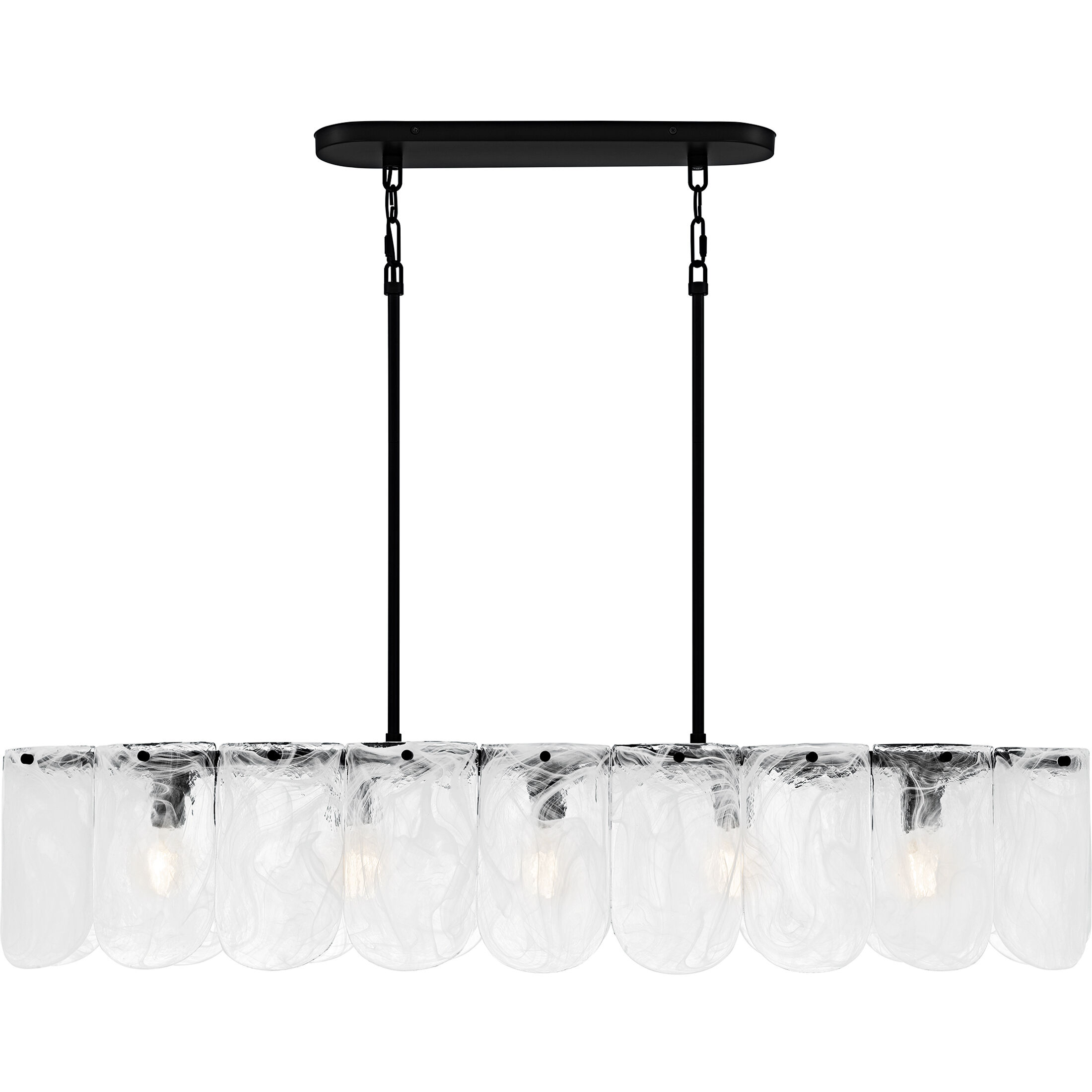 Cassidy 5 Light 43 inch Matte Black Linear Chandelier Ceiling Light, Large
