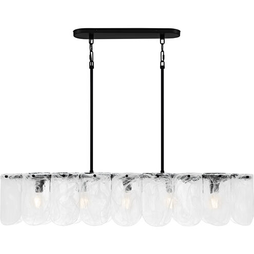 Cassidy 5 Light 43 inch Matte Black Linear Chandelier Ceiling Light, Large