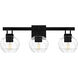 Celina 3 Light 24 inch Matte Black Bath Light Wall Light, Large