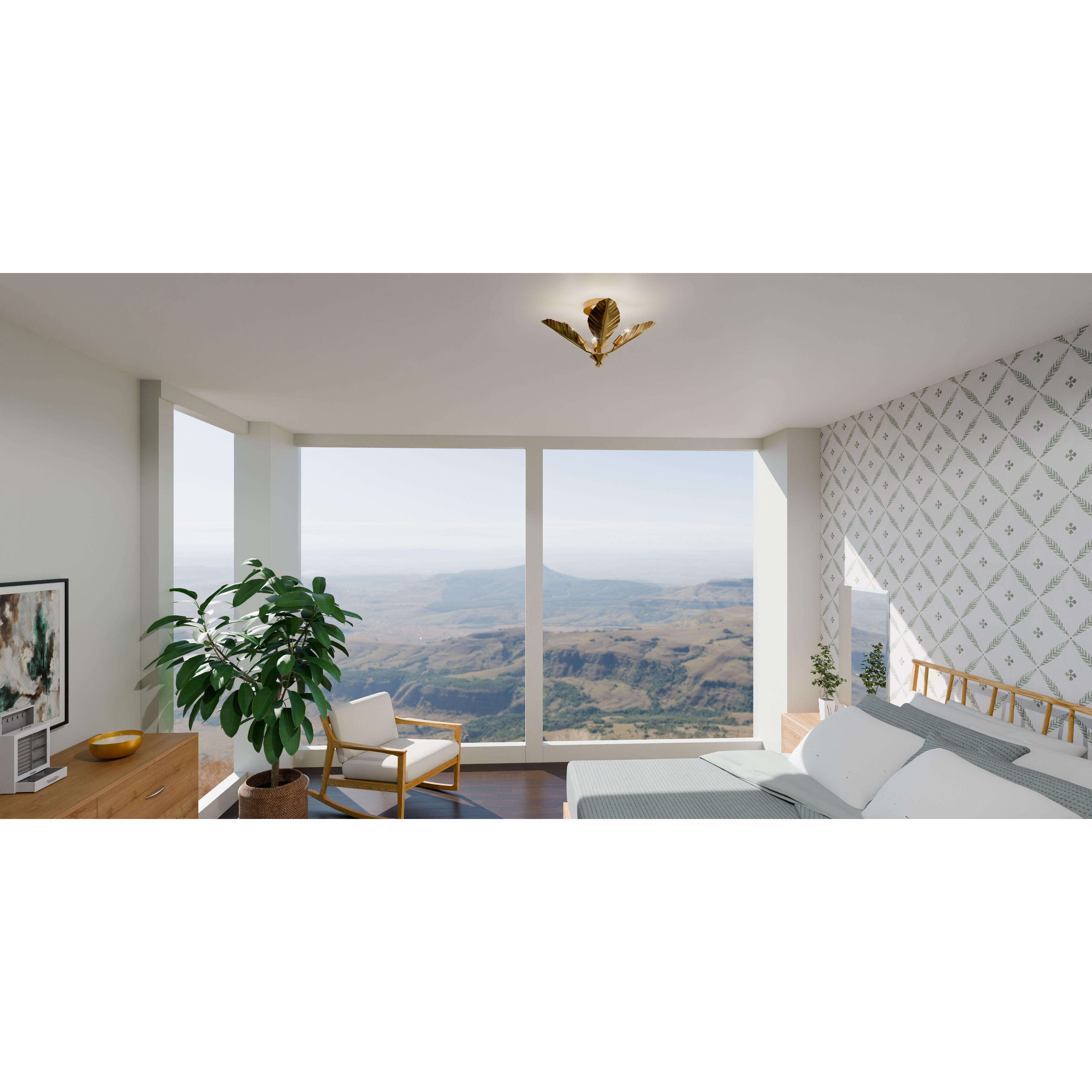 Bayley 4 Light 18.5 inch Aged Brass Semi-Flush Mount Ceiling Light