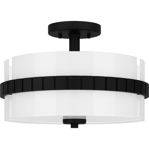Baud 2 Light 14 inch Matte Black Semi-Flush Mount Ceiling Light