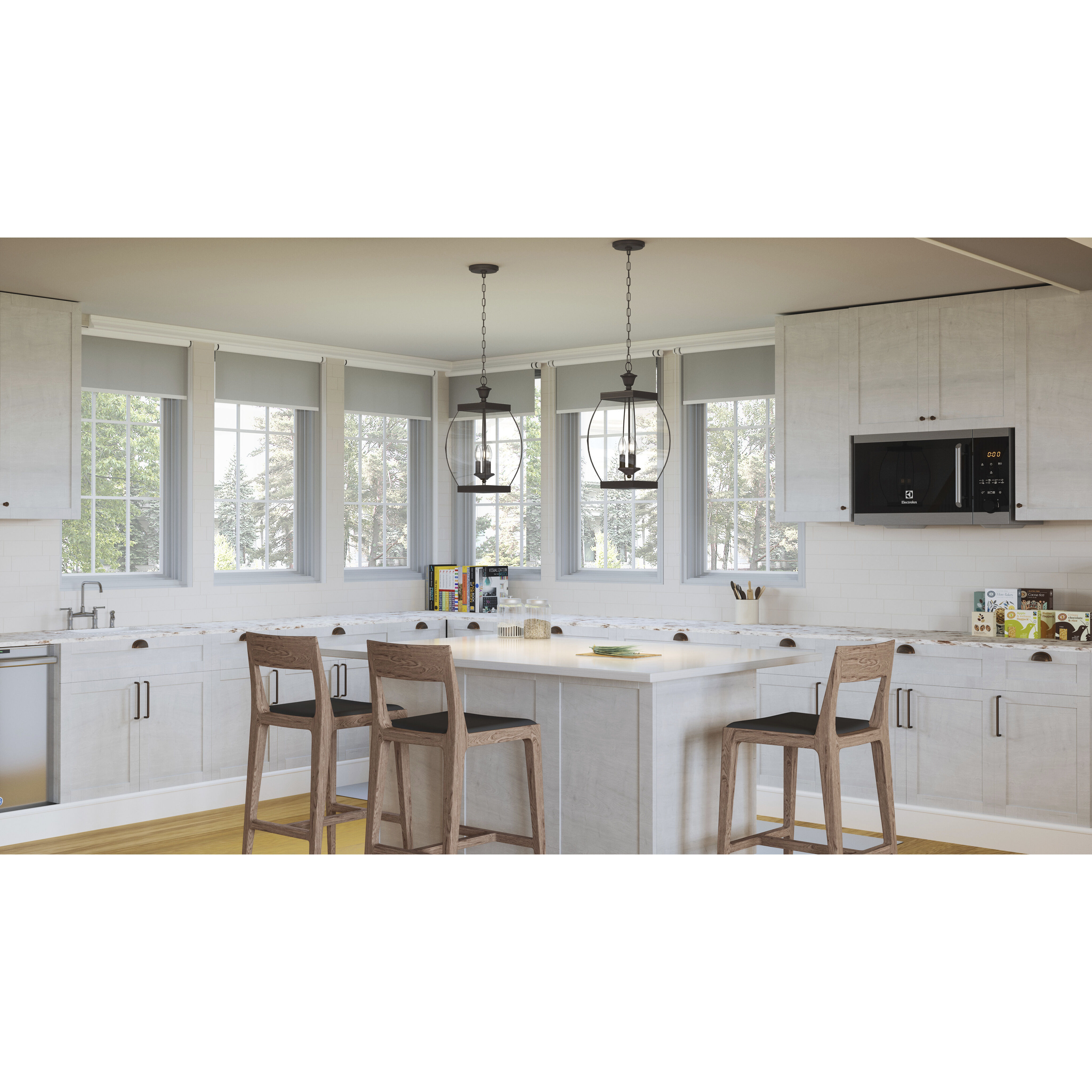 Oasis 3 Light 9 inch Medici Bronze Mini Pendant Ceiling Light, Small