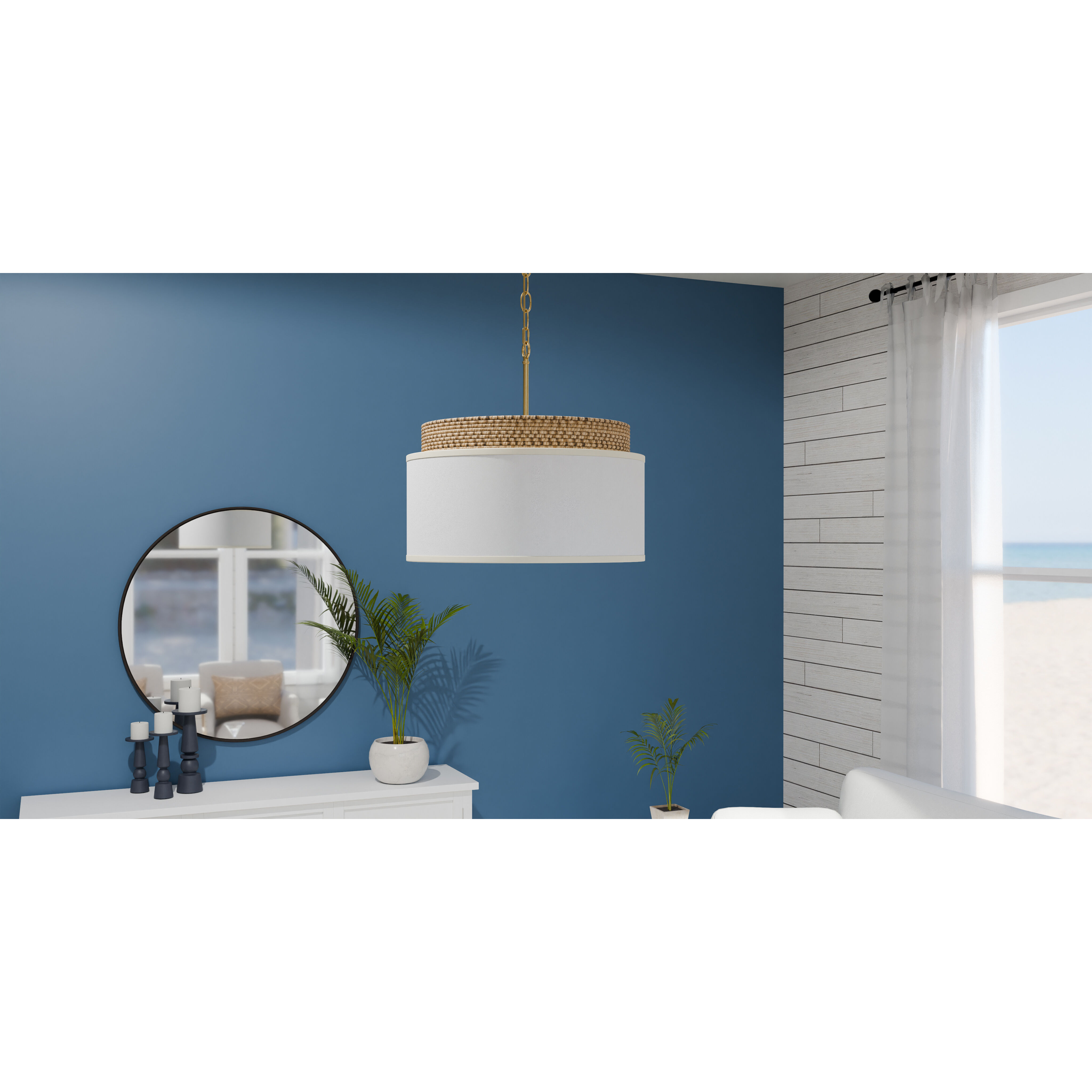 Malia 4 Light 20 inch Brushed Gold Pendant Ceiling Light