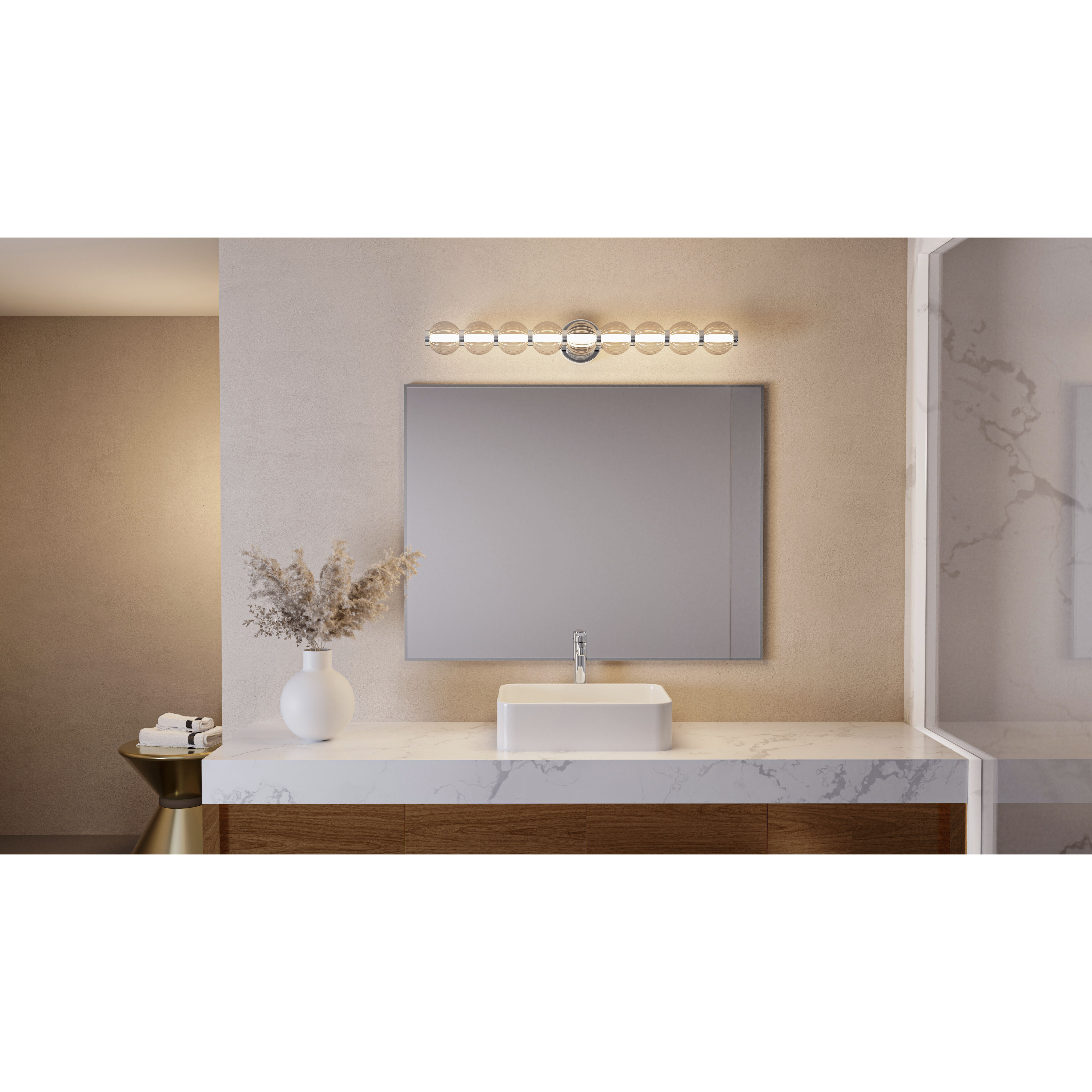 Elway LED 32 inch Polished Chrome Bath Light Wall Light, Large