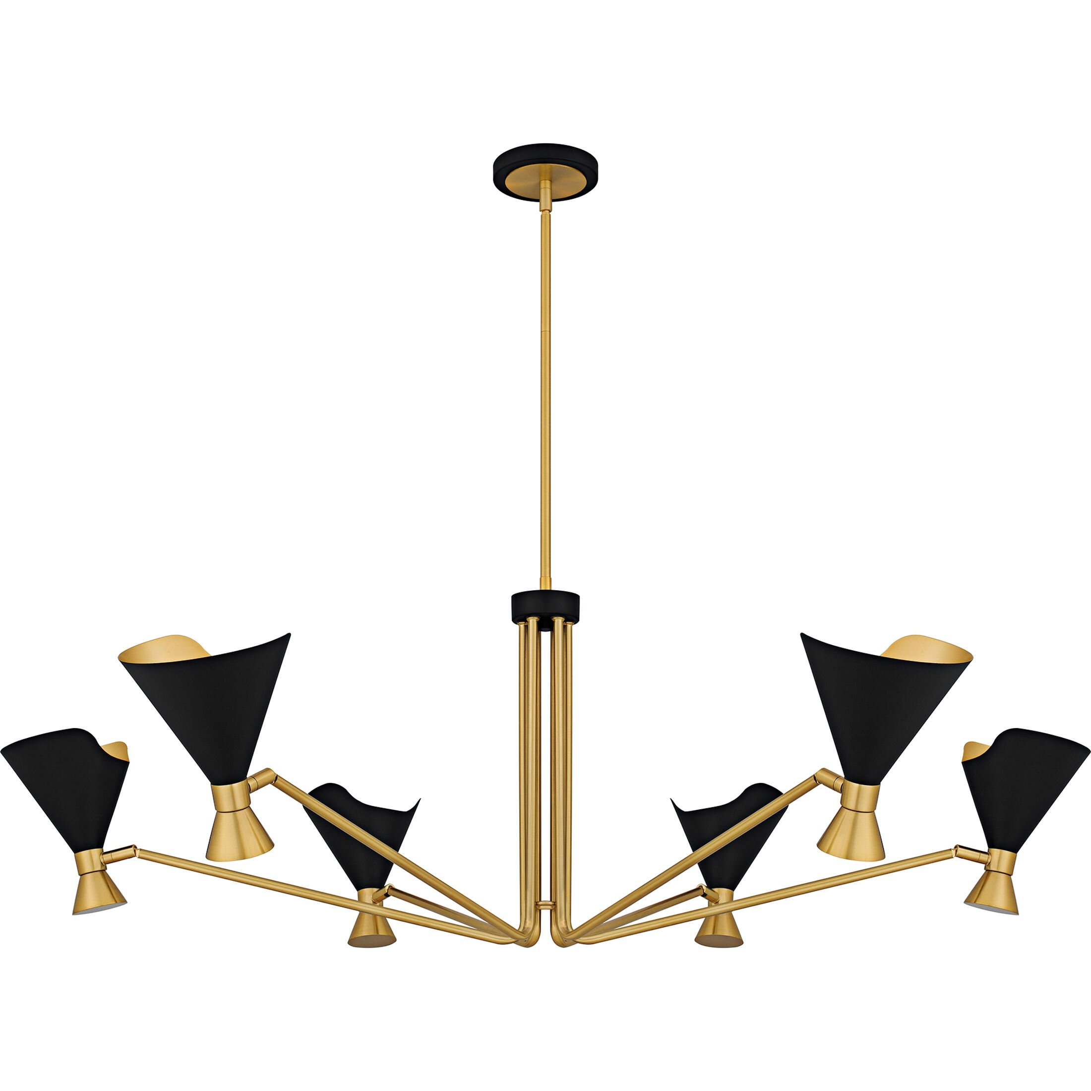 Arden 6 Light 52 inch Matte Black Chandelier Ceiling Light