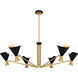 Arden 6 Light 52 inch Matte Black Chandelier Ceiling Light