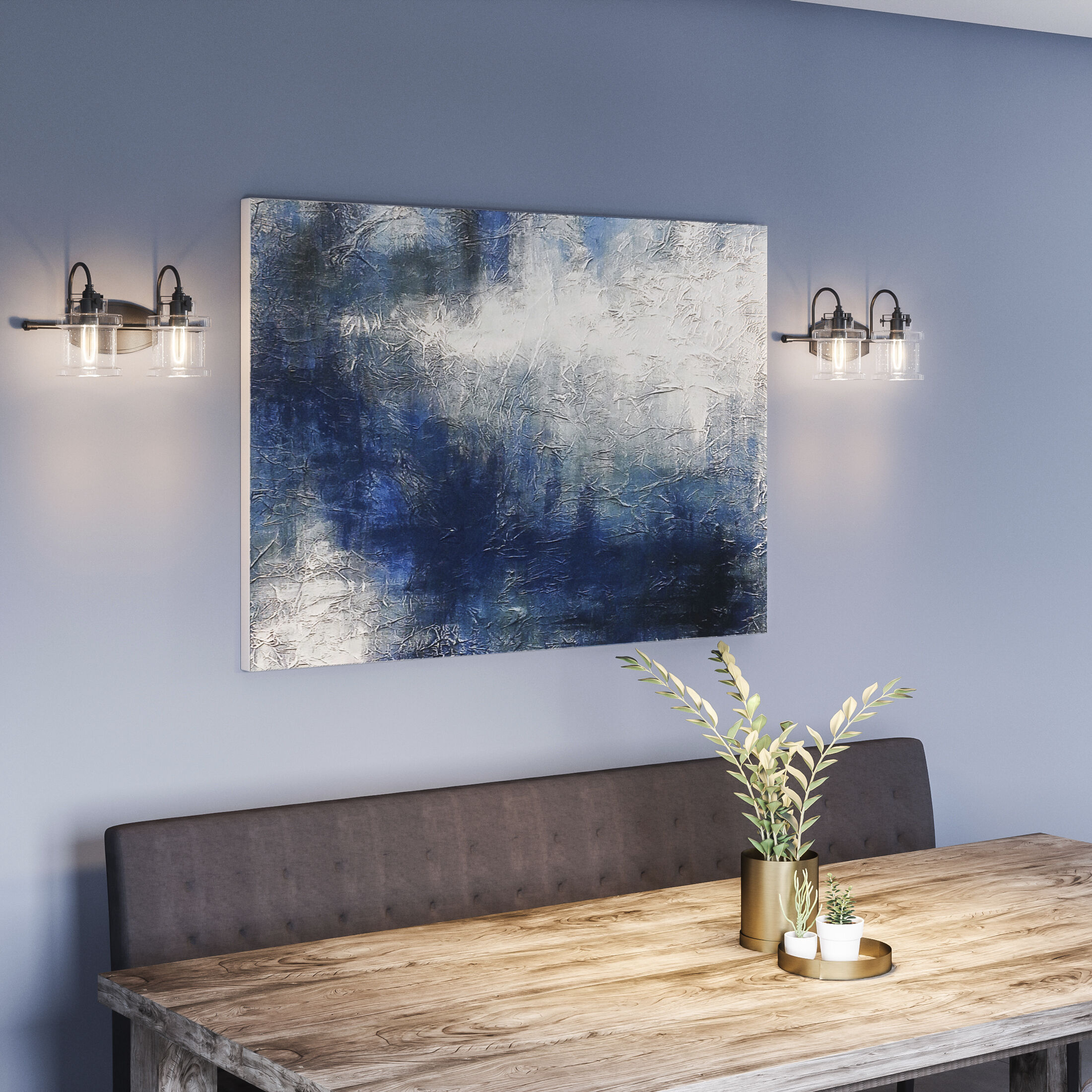 Danbury 2 Light 16 inch Earth Black Bath Light Wall Light