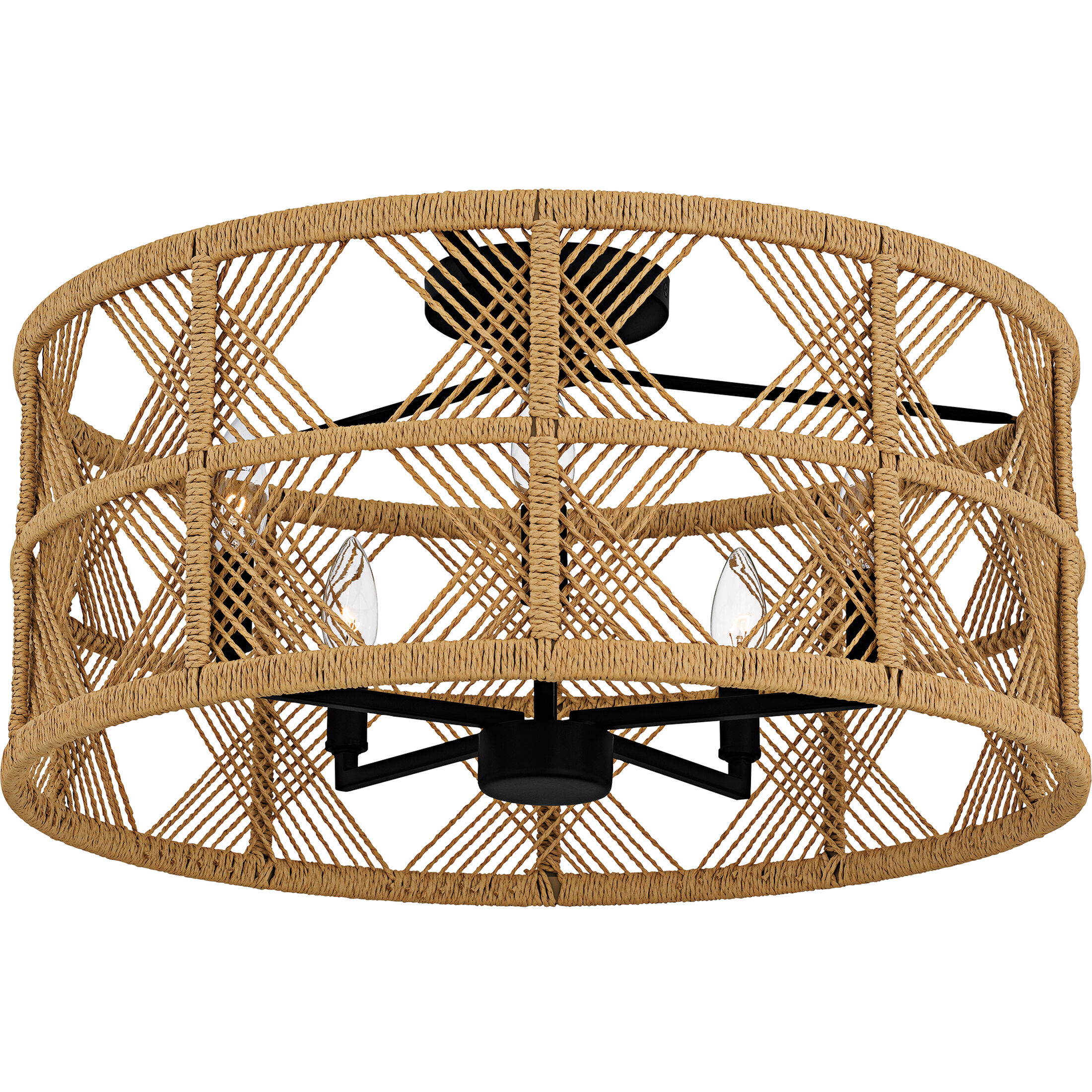 Axford 5 Light 22 inch Matte Black Semi-Flush Mount Ceiling Light, Extra Large