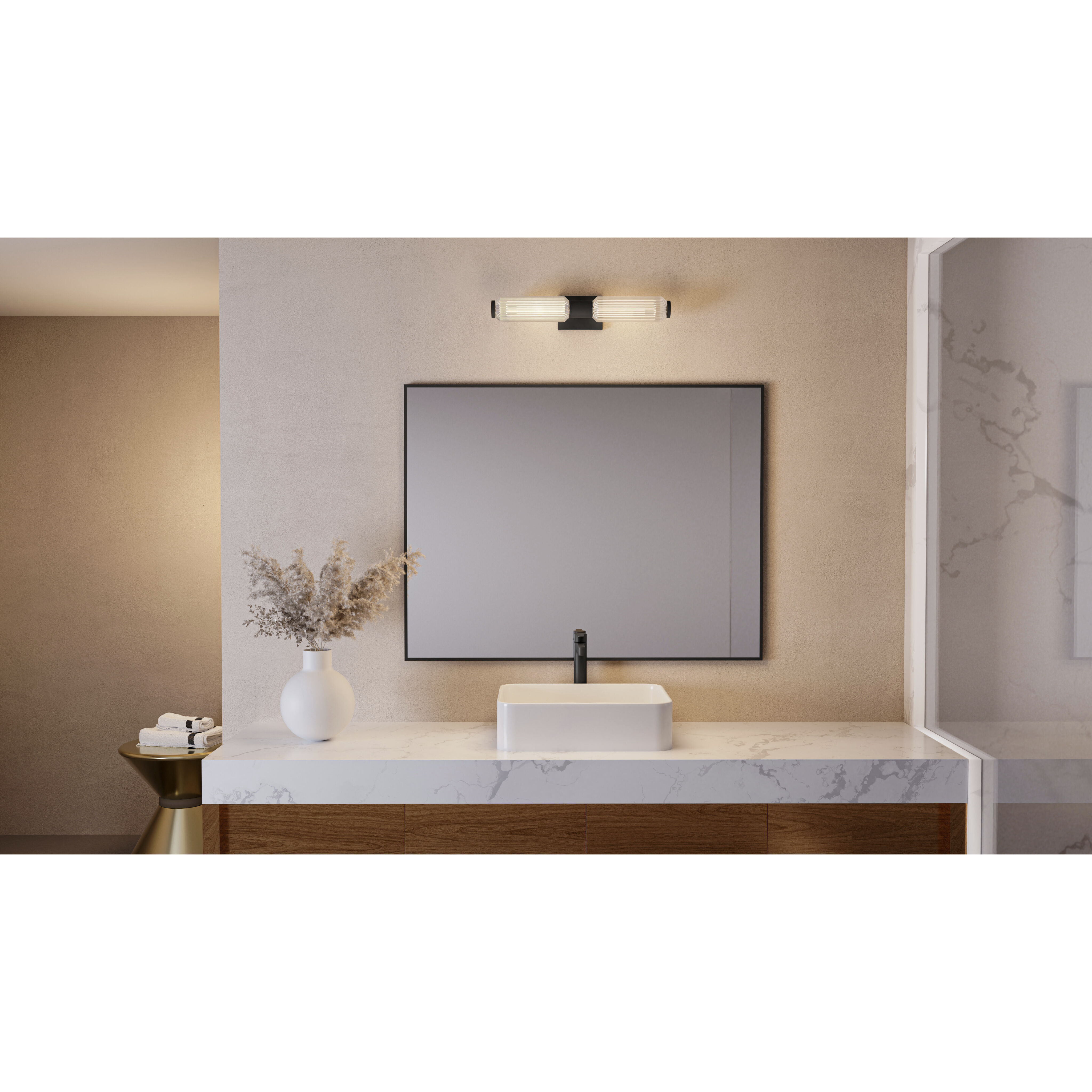 Hawes 2 Light 23.5 inch Matte Black Bath Light Wall Light, Medium