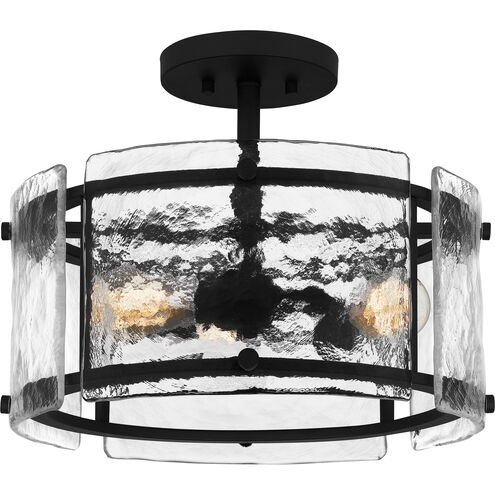 Fortress 3 Light 16 inch Earth Black Semi-Flush Mount Ceiling Light