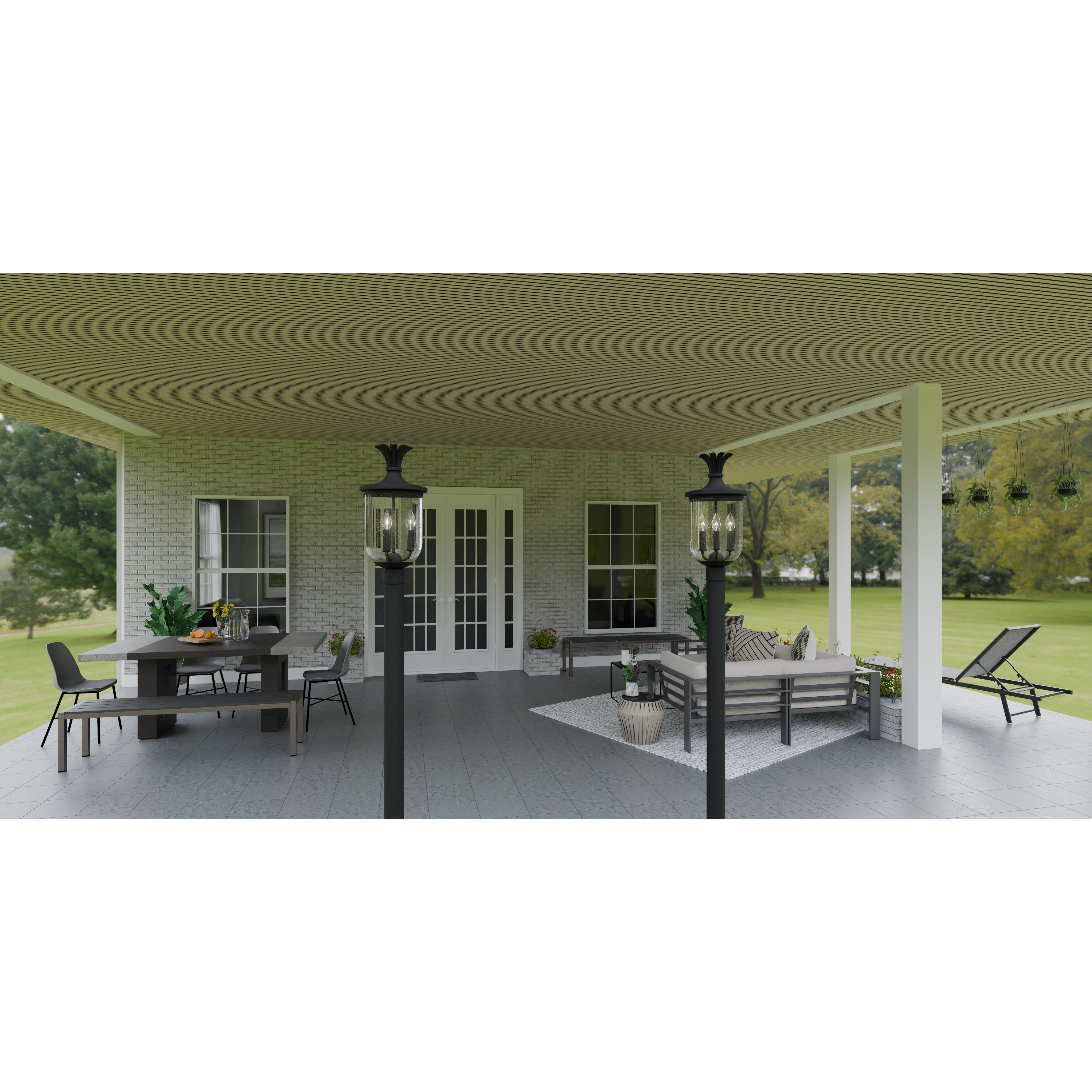 Havana 3 Light 10 inch Earth Black Outdoor Lantern, Large