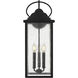 Damian 3 Light 22.5 inch Matte Black Outdoor Wall Lantern