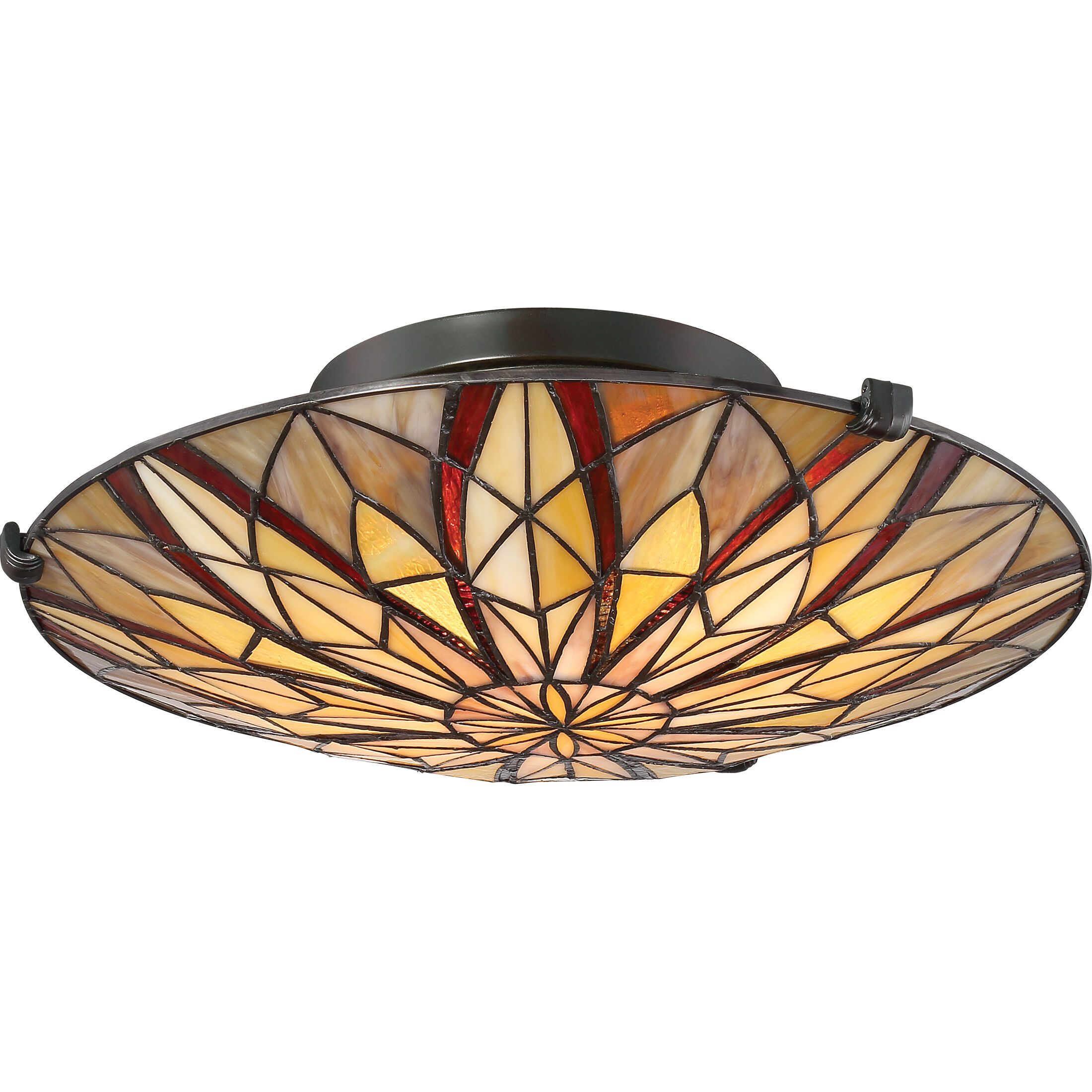 Victory 2 Light 16 inch Valiant Bronze Flush Mount Ceiling Light, Naturals