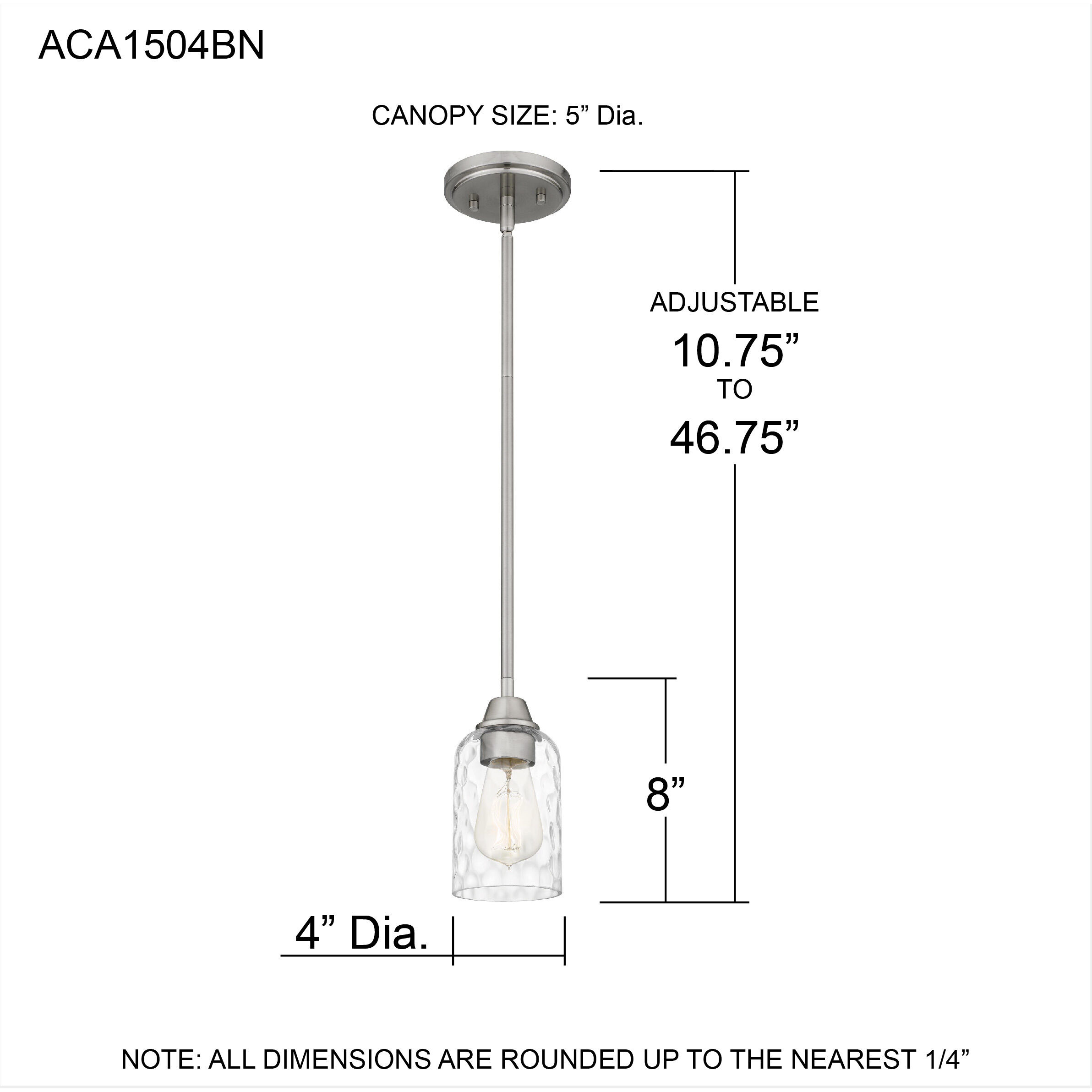 Acacia 1 Light 4 inch Brushed Nickel Mini Pendant Ceiling Light, Small