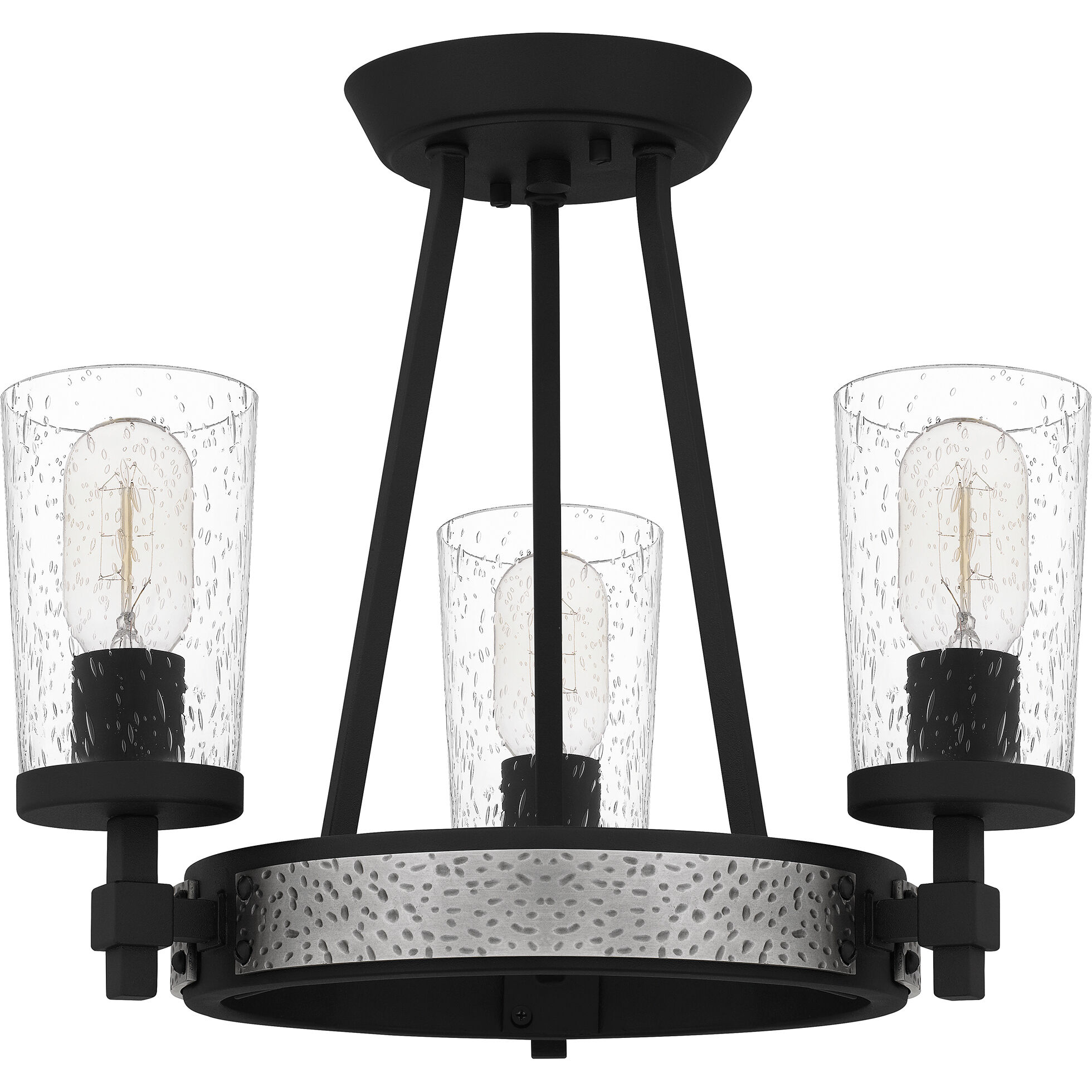 Alpine 3 Light 16 inch Earth Black Semi-Flush Mount Ceiling Light