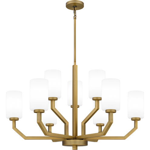 Cavalier 9 Light 34.5 inch Aged Brass Chandelier Ceiling Light