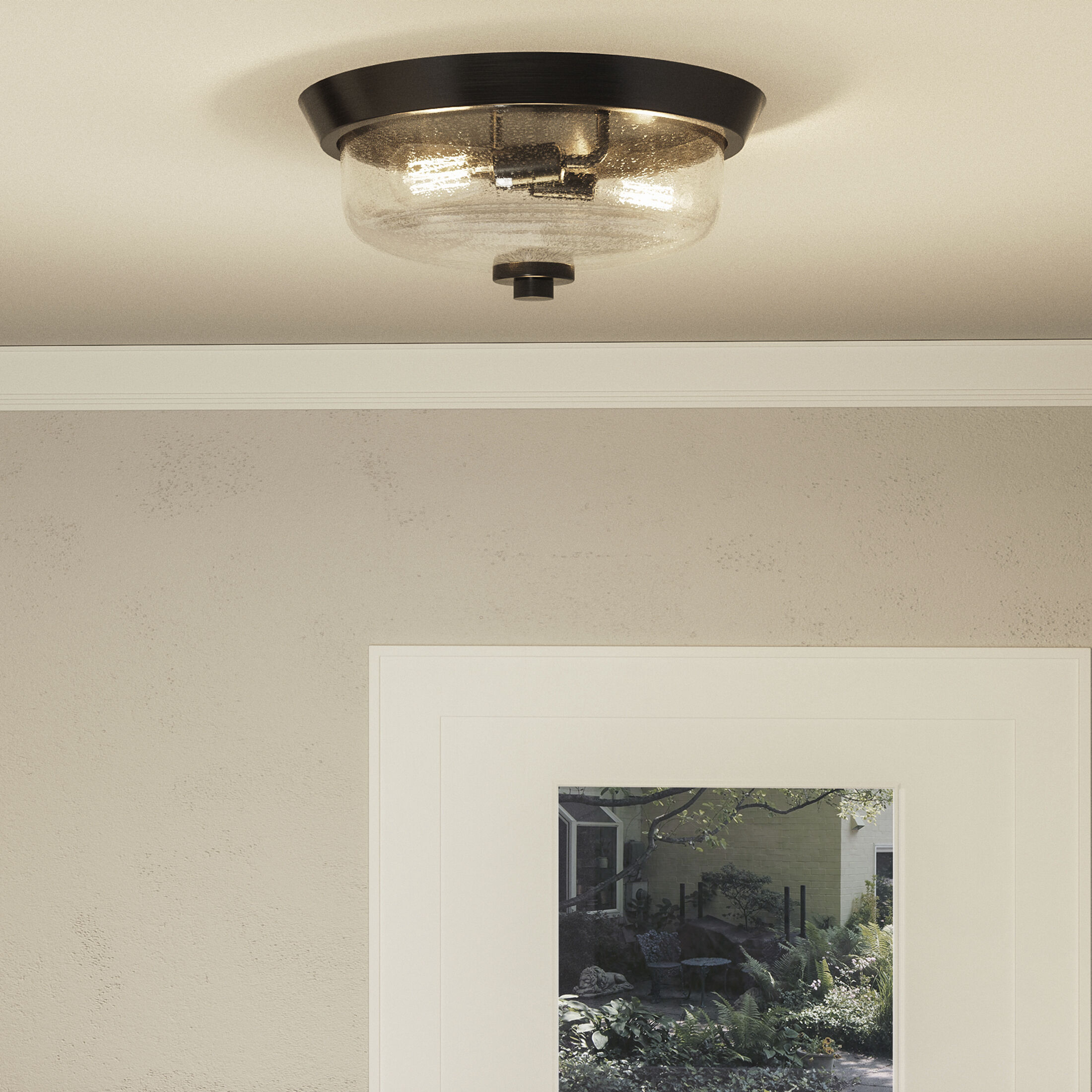 Radius 2 Light 13 inch Earth Black Flush Mount Ceiling Light