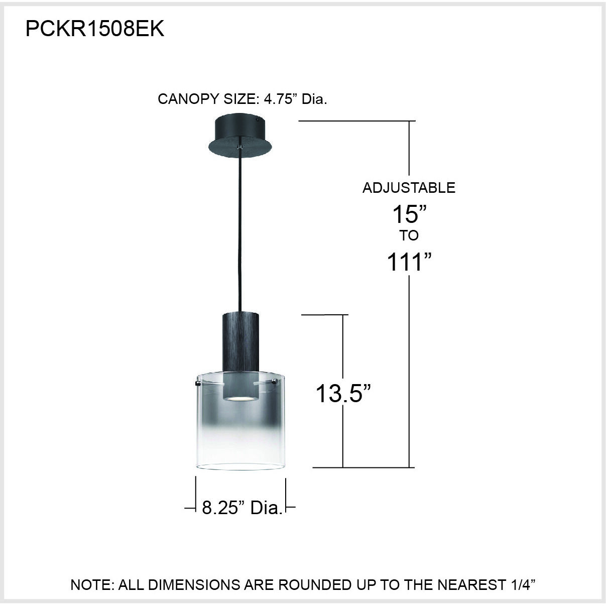 Kilmer LED 8 inch Earth Black Mini Pendant Ceiling Light