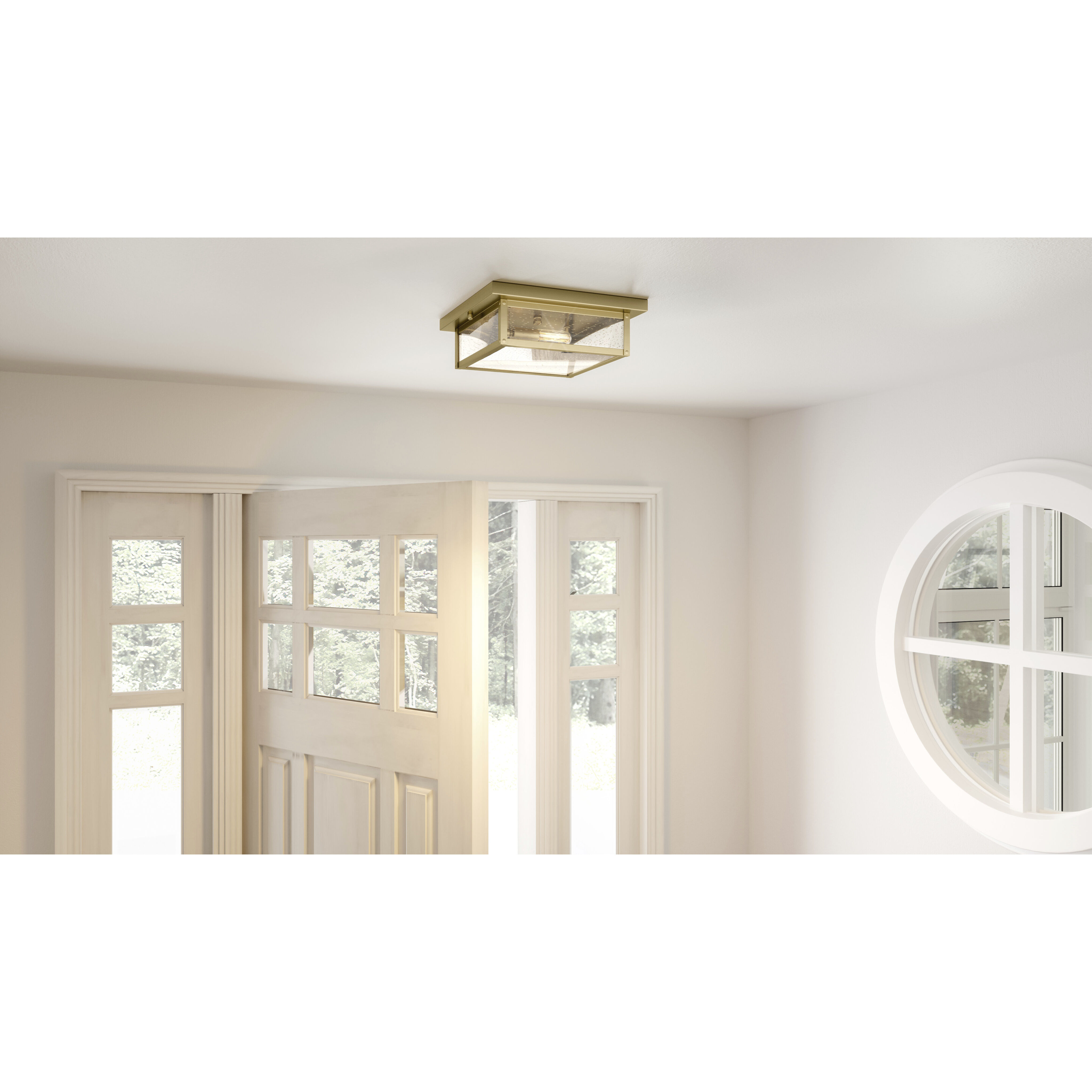 Westover 2 Light 12 inch Antique Brass Flush Mount Ceiling Light