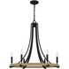 Colombes 6 Light 28 inch Grey Ash Chandelier Ceiling Light