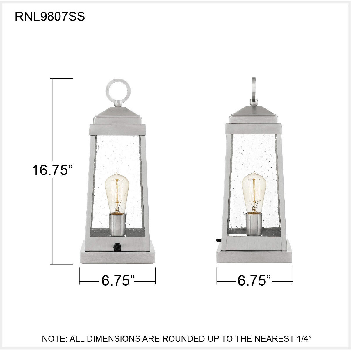Ravenel 17 inch 100.00 watt Stainless Steel Outdoor Table Lamp