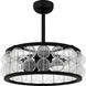 Terrarock 23 inch Matte Black with Black Matte Blades Fandelier