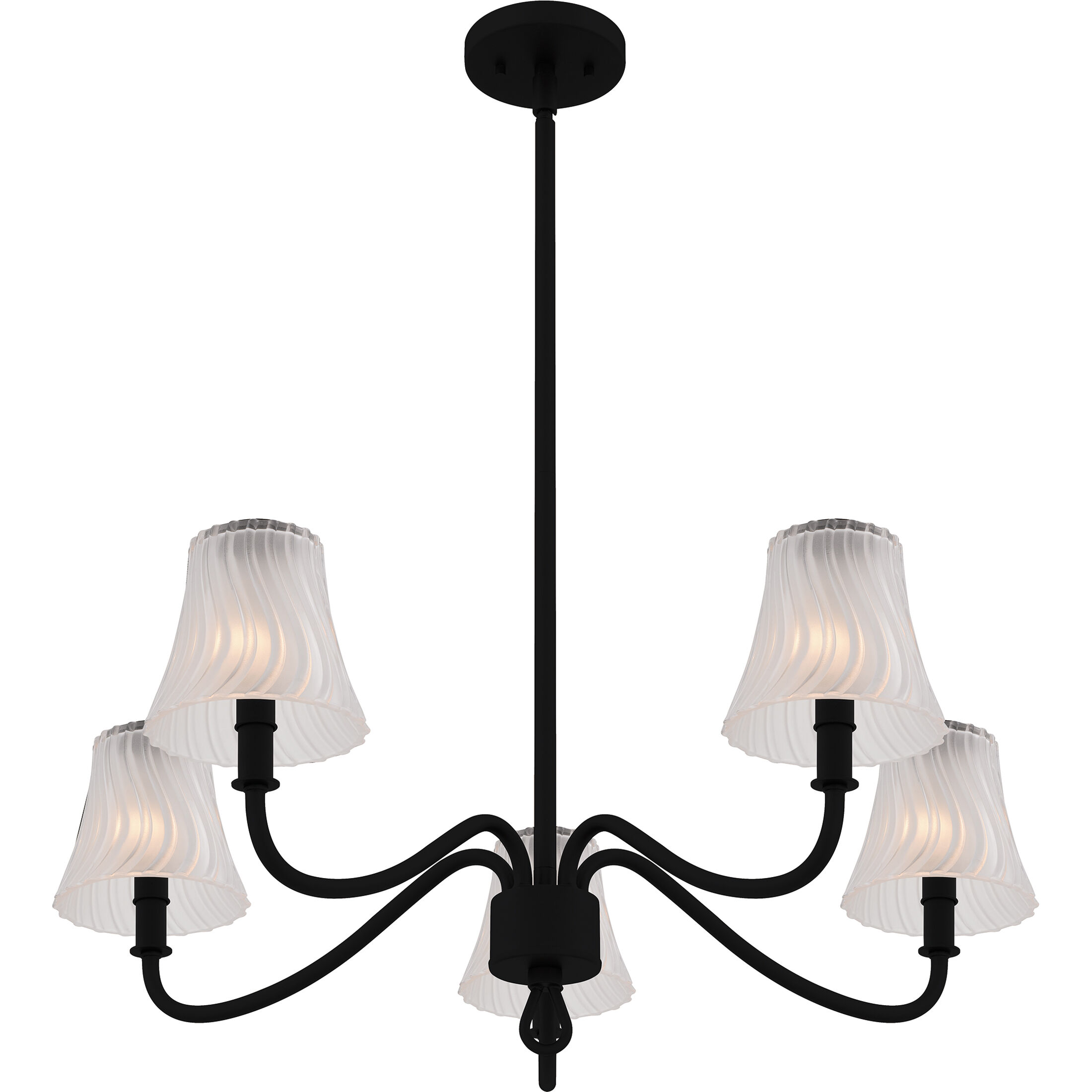 McKinney 5 Light 29.5 inch Matte Black Chandelier Ceiling Light