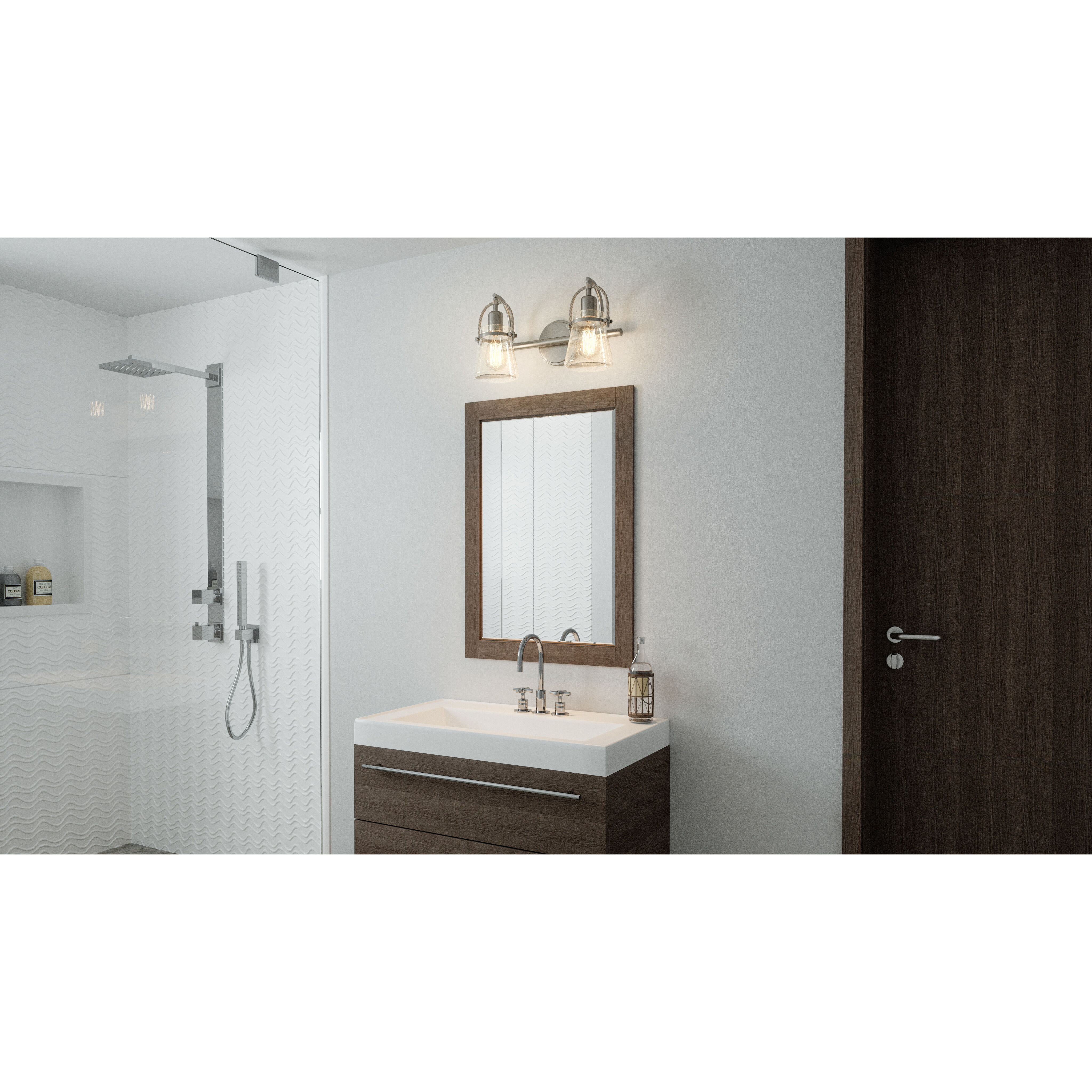 Stafford 2 Light 16 inch Brushed Nickel Bath Light Wall Light, Medium